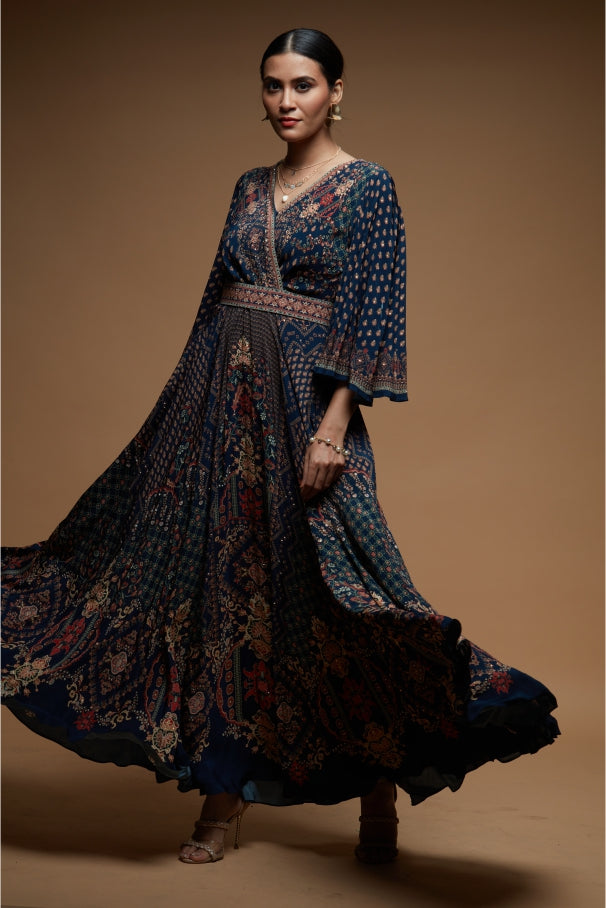 Dark Blue Color Kaftan