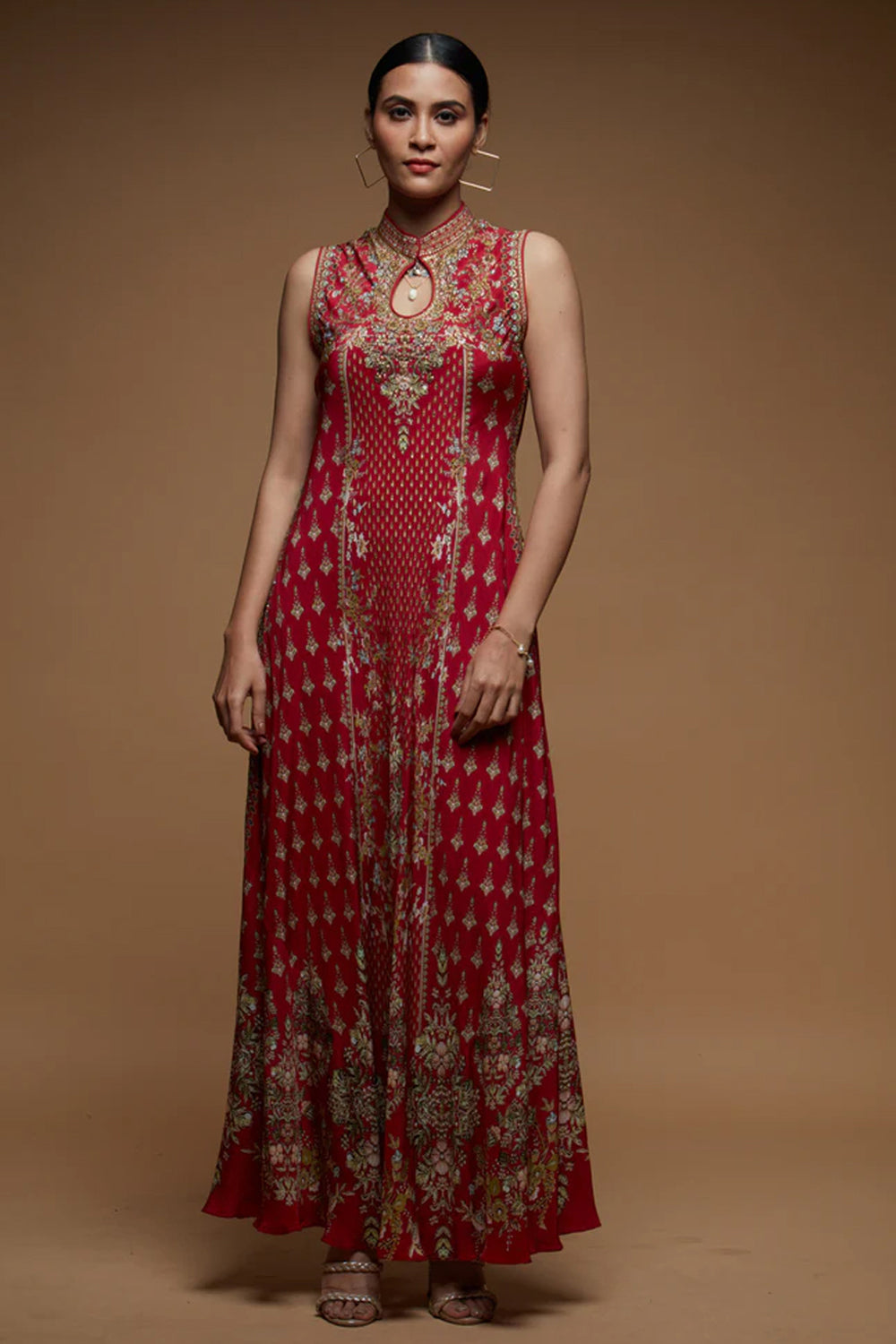 Red Victorian Floral Gown