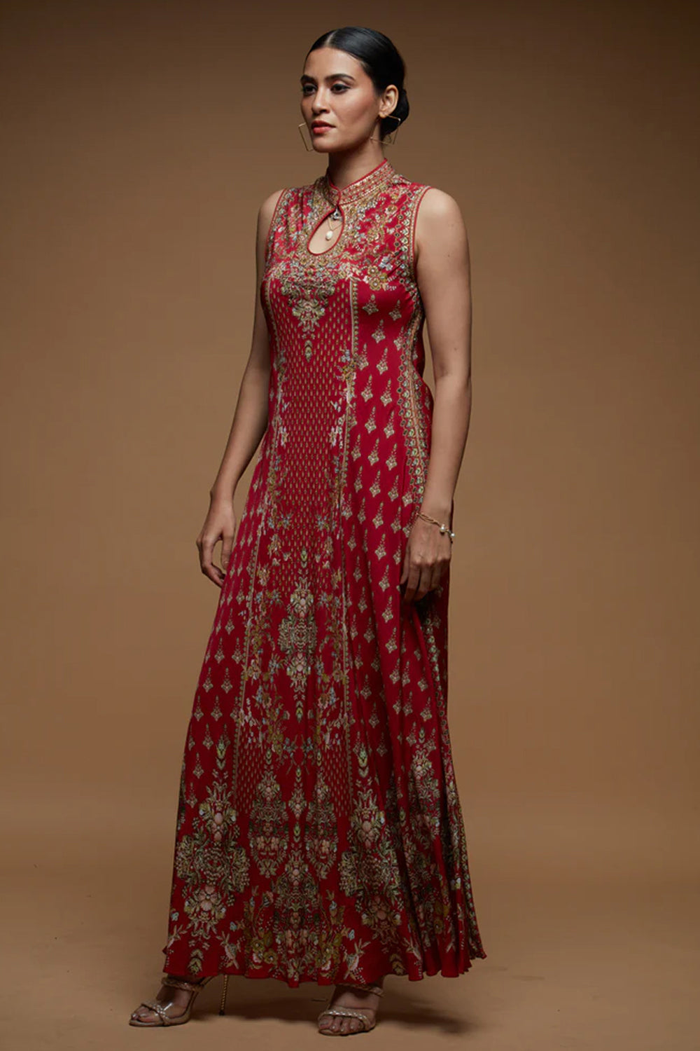 Red Victorian Floral Gown