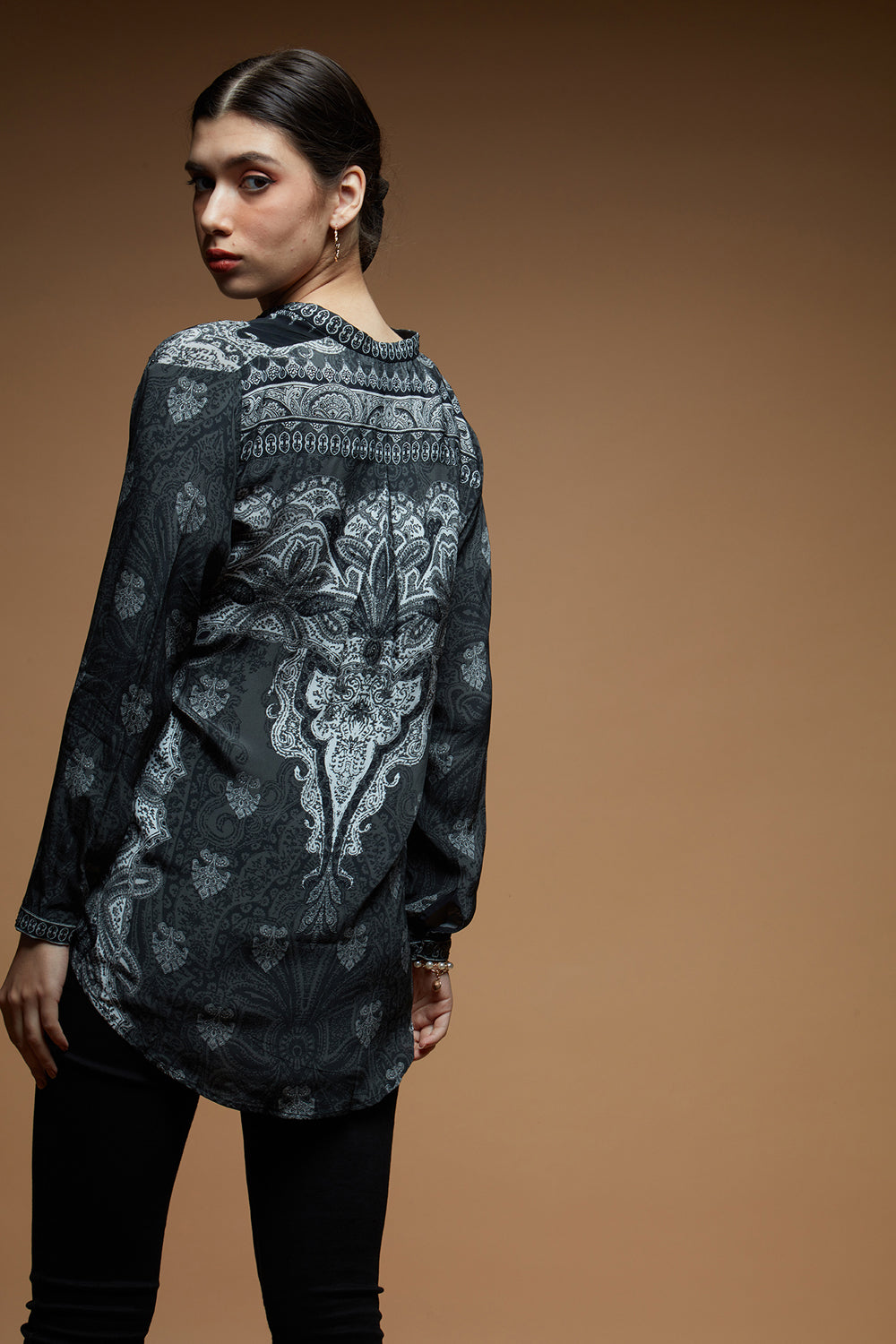 Distressed Paisley Print Shirt