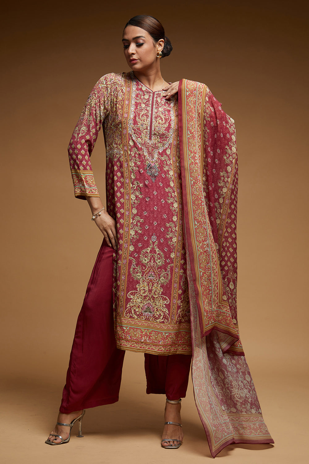 Pale Pink Color Suit Set