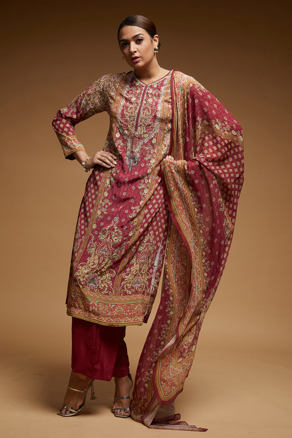 Pale Pink Color Suit Set