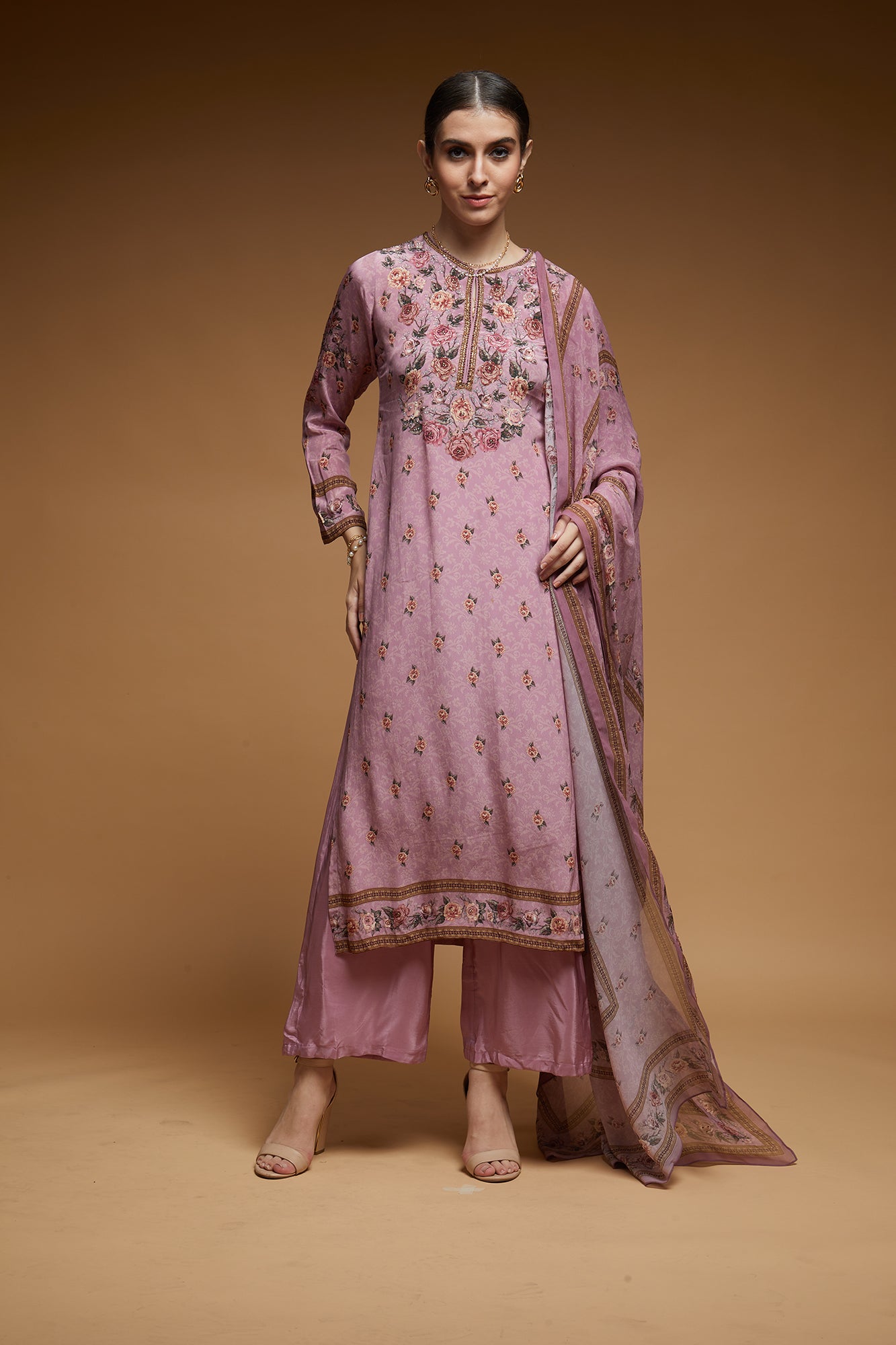 Pale Pink Color Suit Set