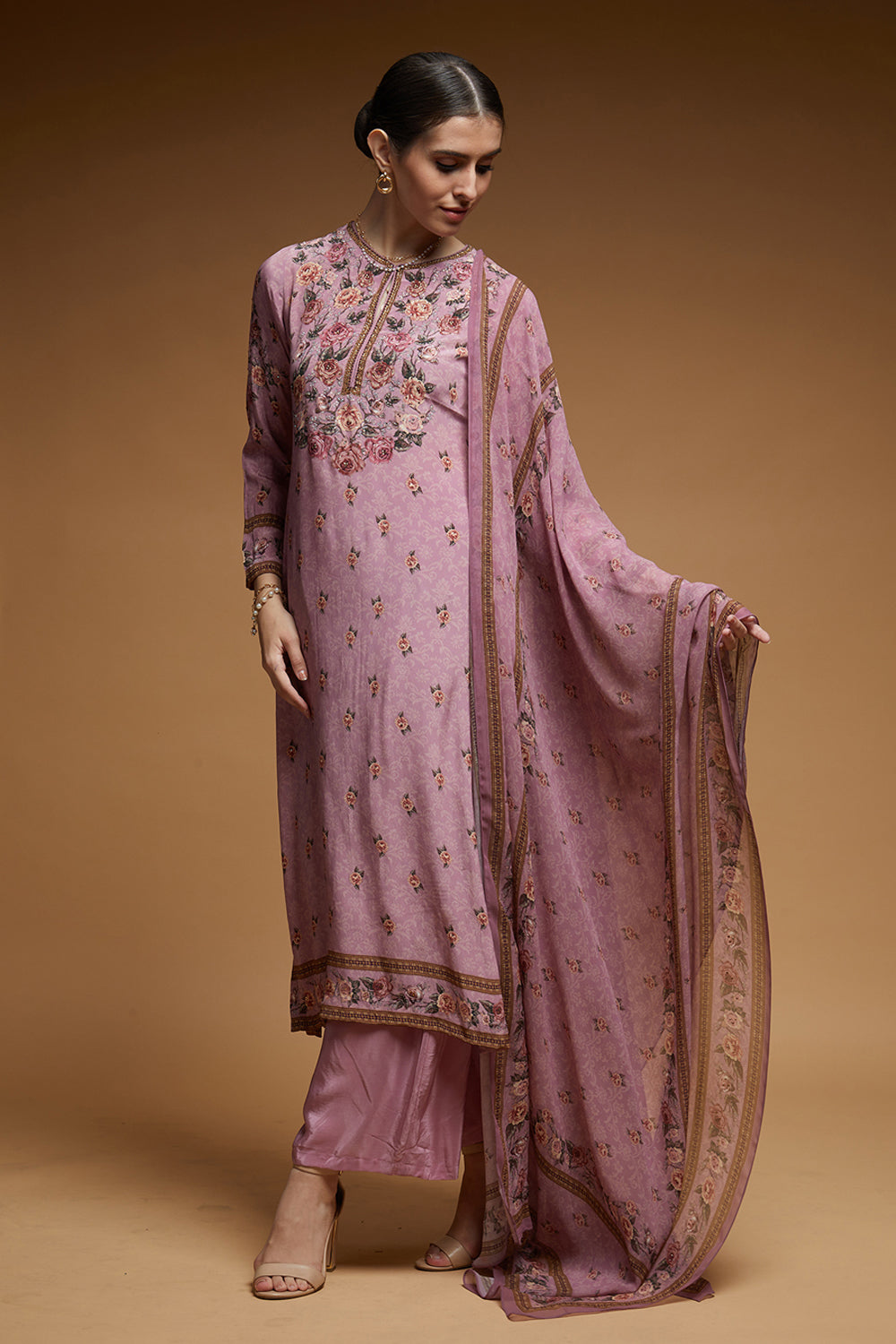 Pale Pink Color Suit Set