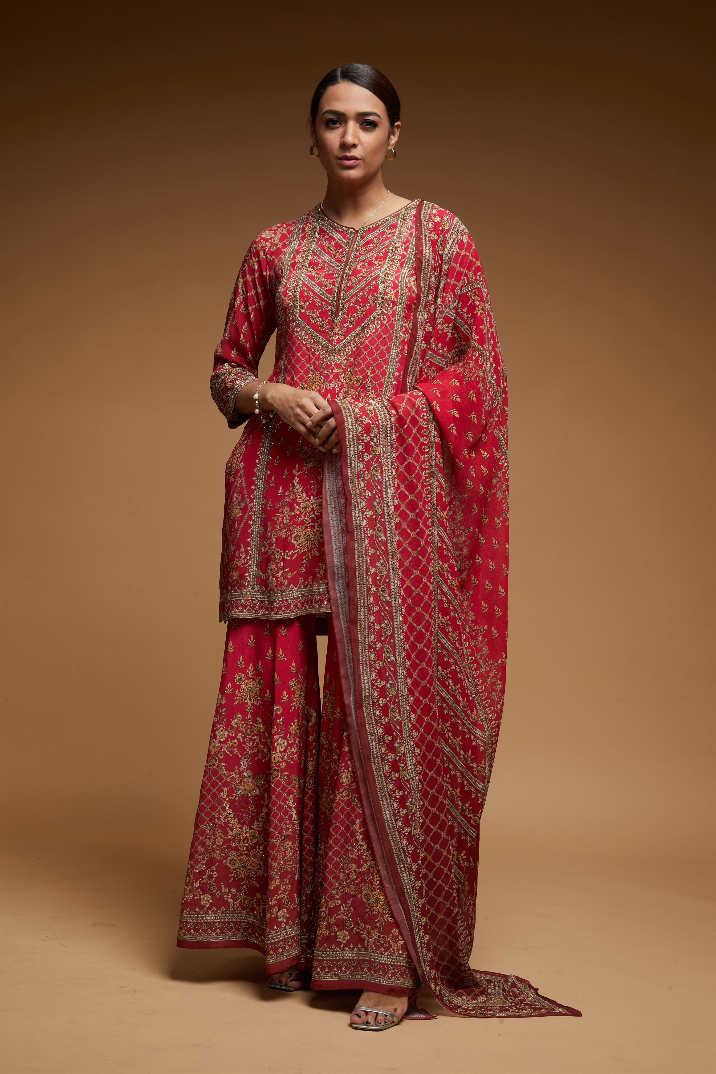 Red Color Sharara