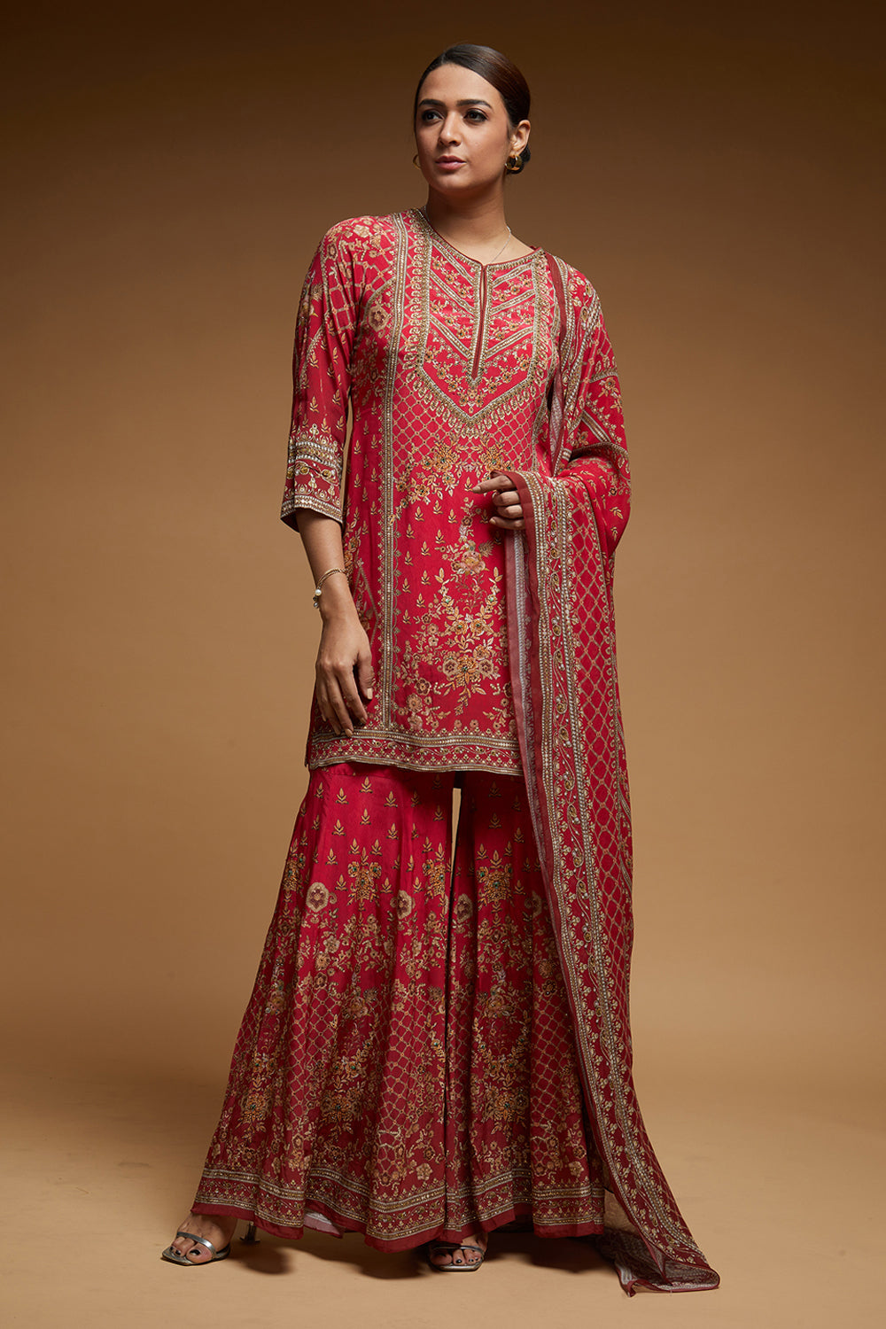 Red Color Sharara