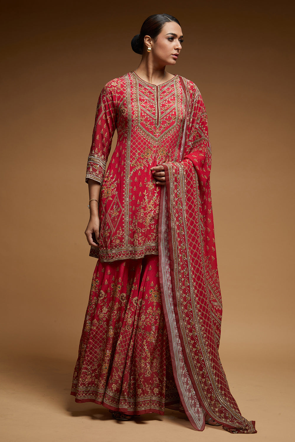 Red Color Sharara