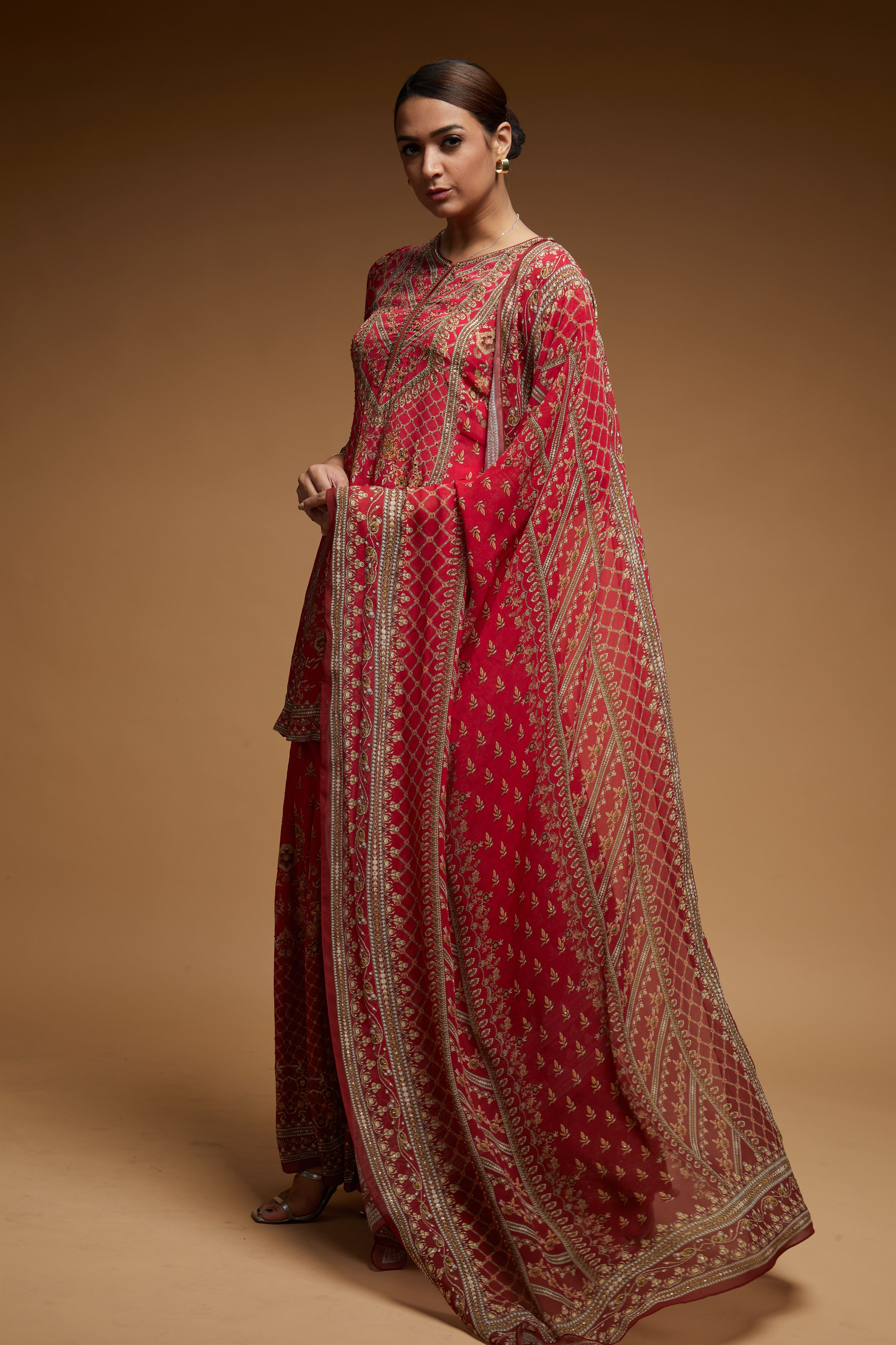 Red Color Sharara