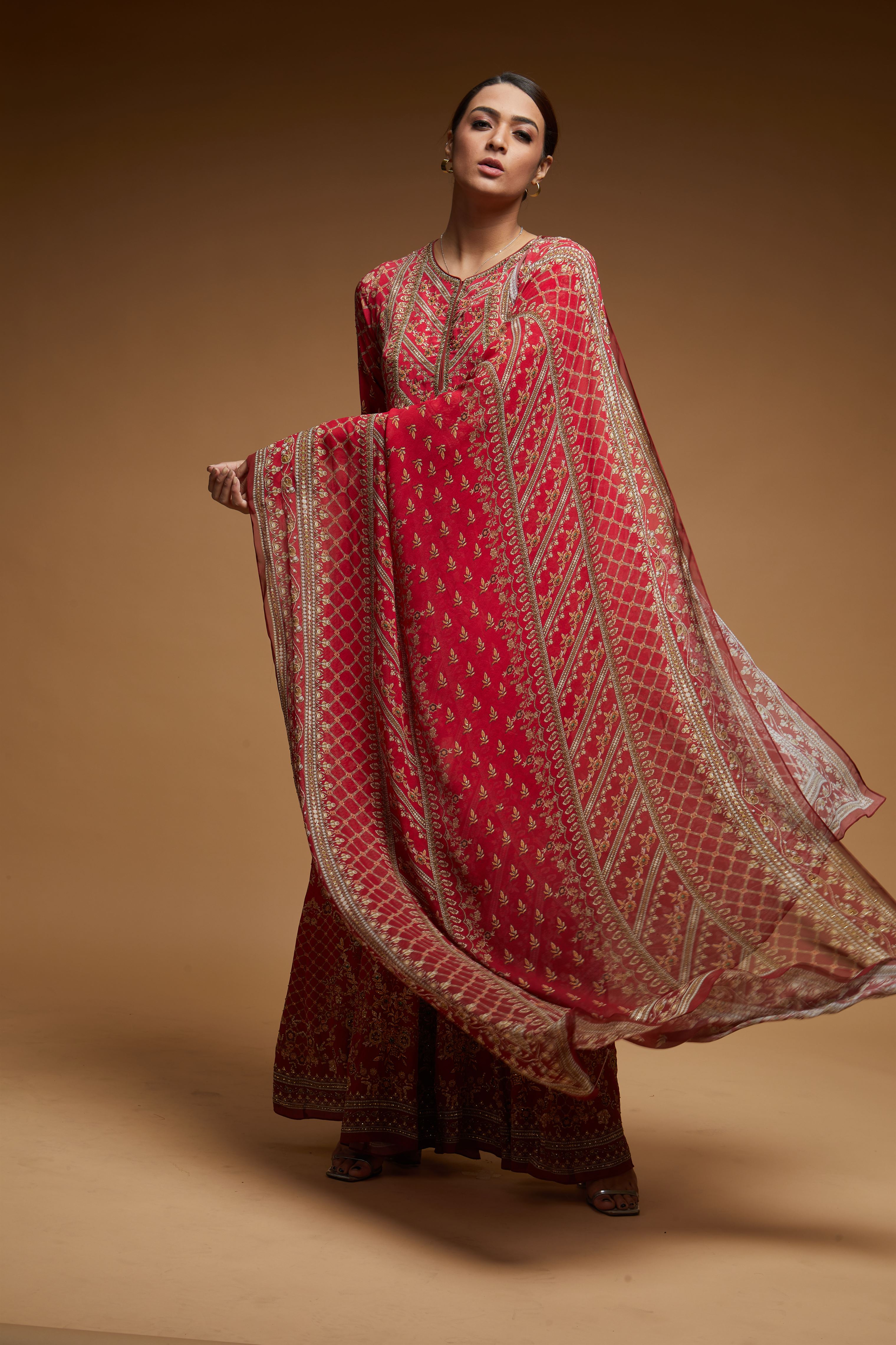 Red Color Sharara