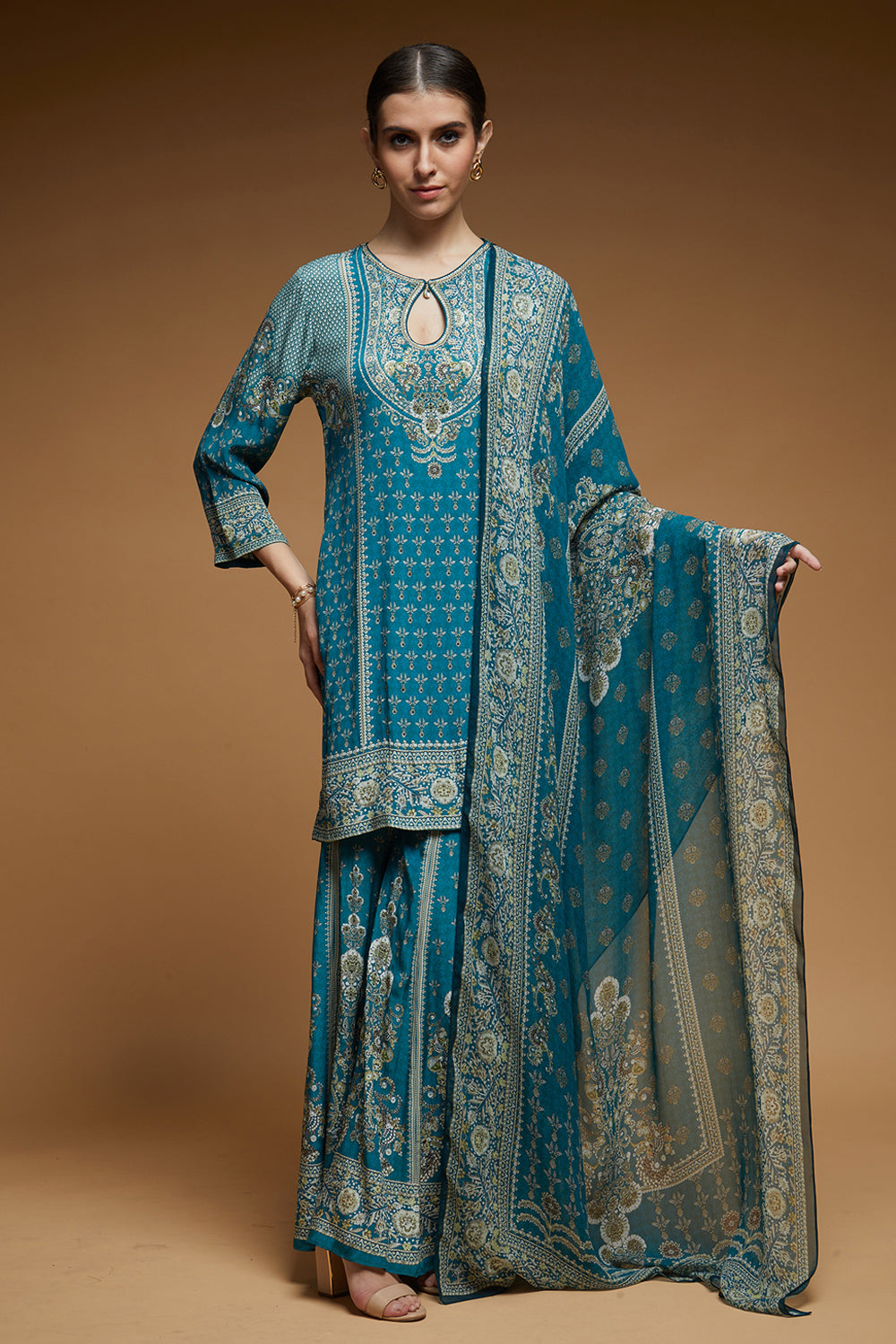 Teal Color Sharara