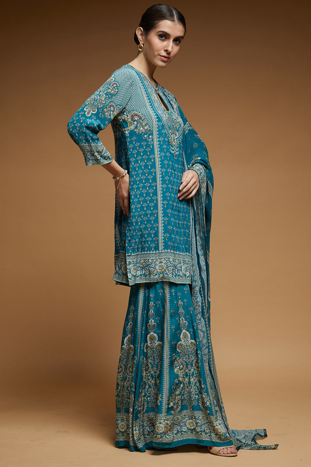 Teal Color Sharara
