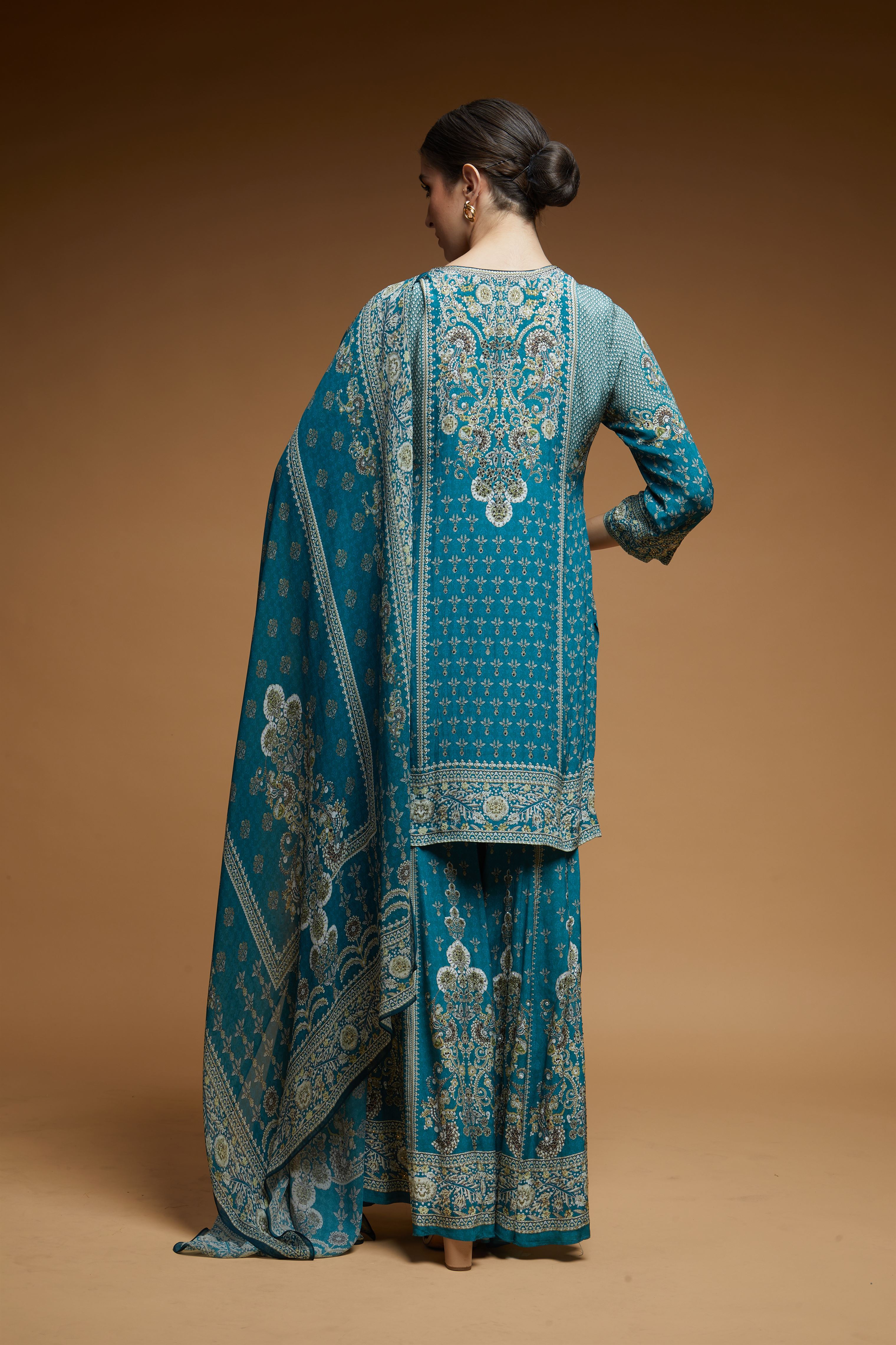 Teal Color Sharara