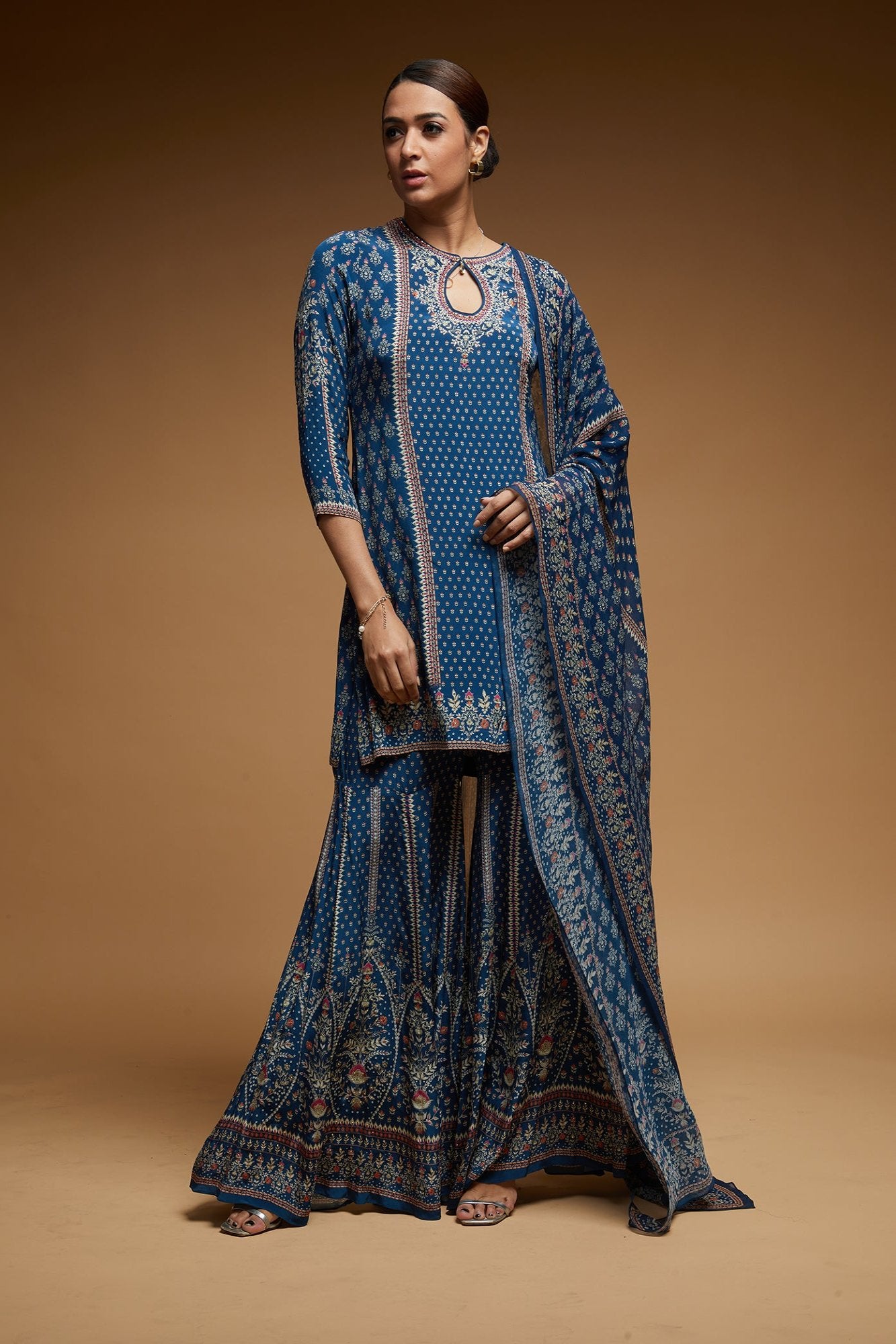 Blue Color Sharara