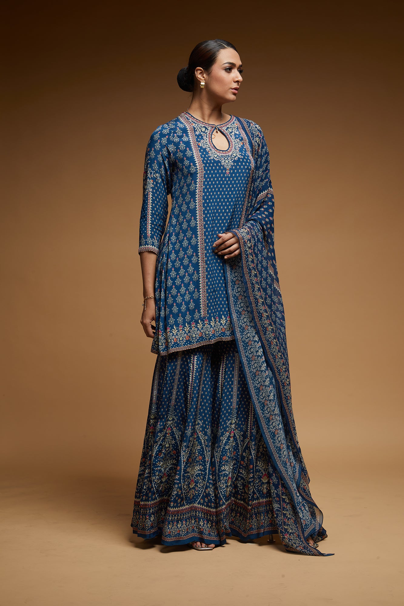 Blue Color Sharara