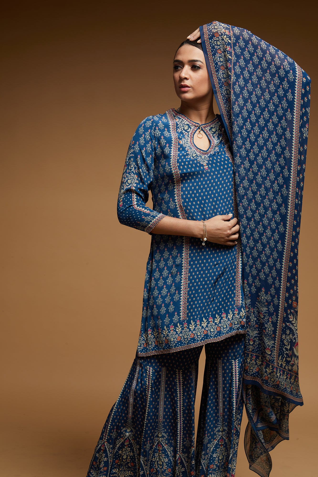 Blue Color Sharara