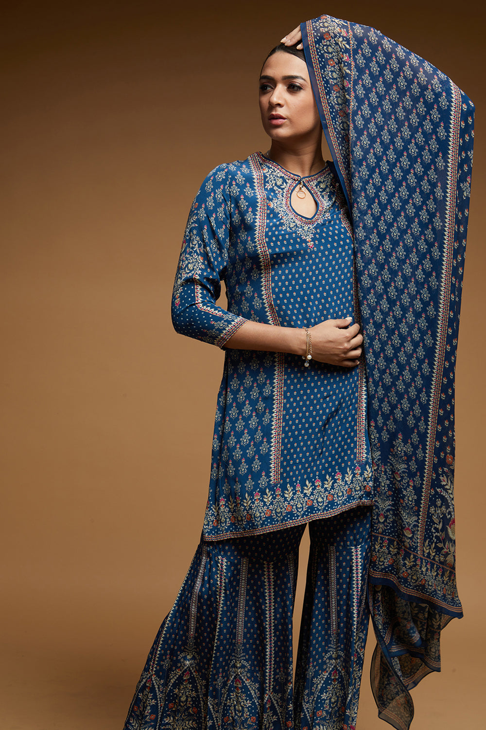 Blue Color Sharara