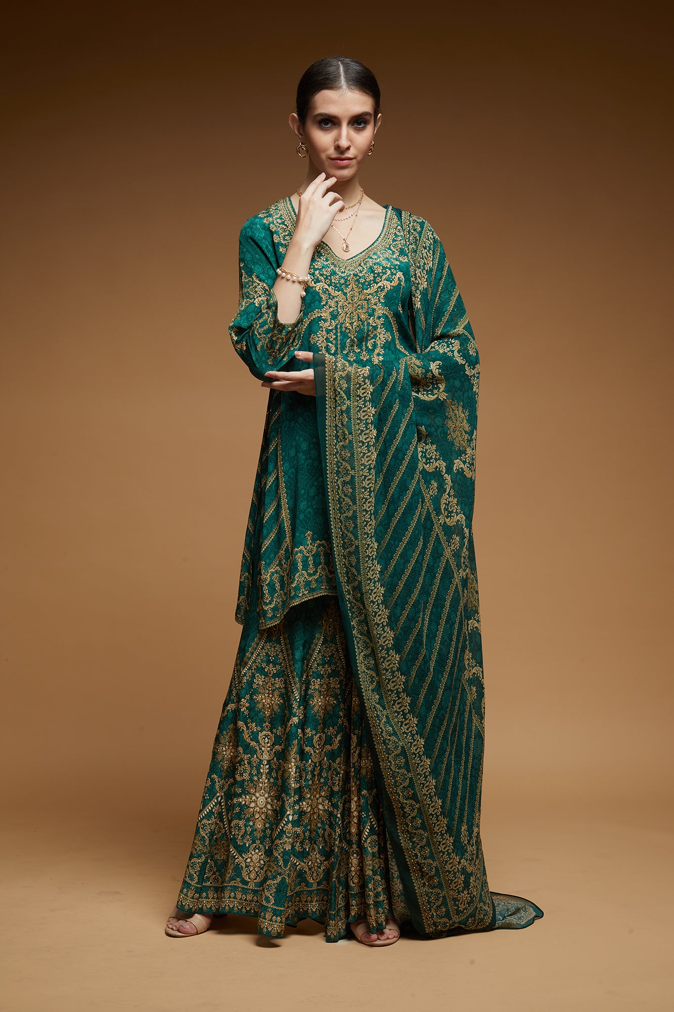 Teal Color Sharara