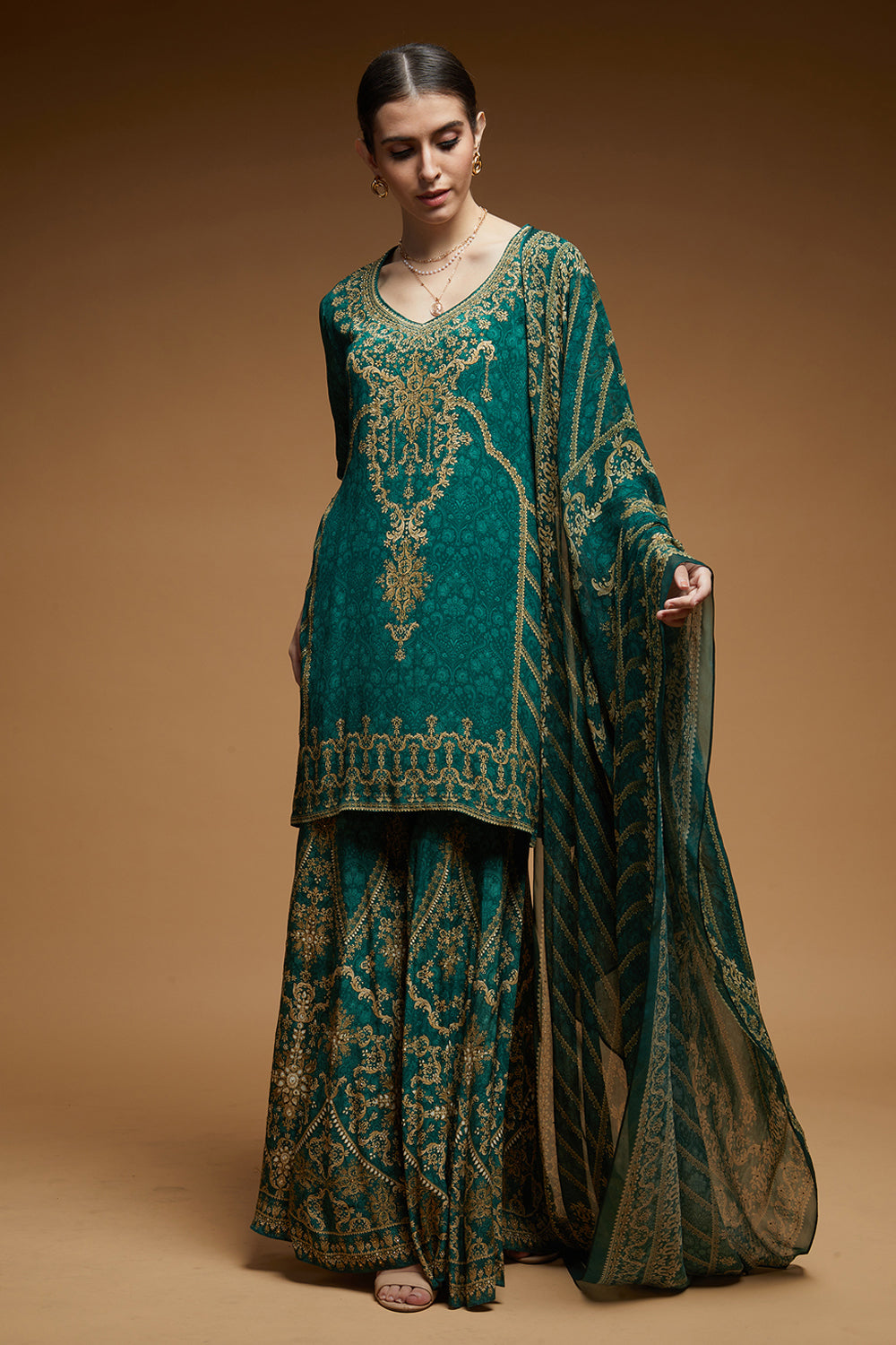 Teal Color Sharara