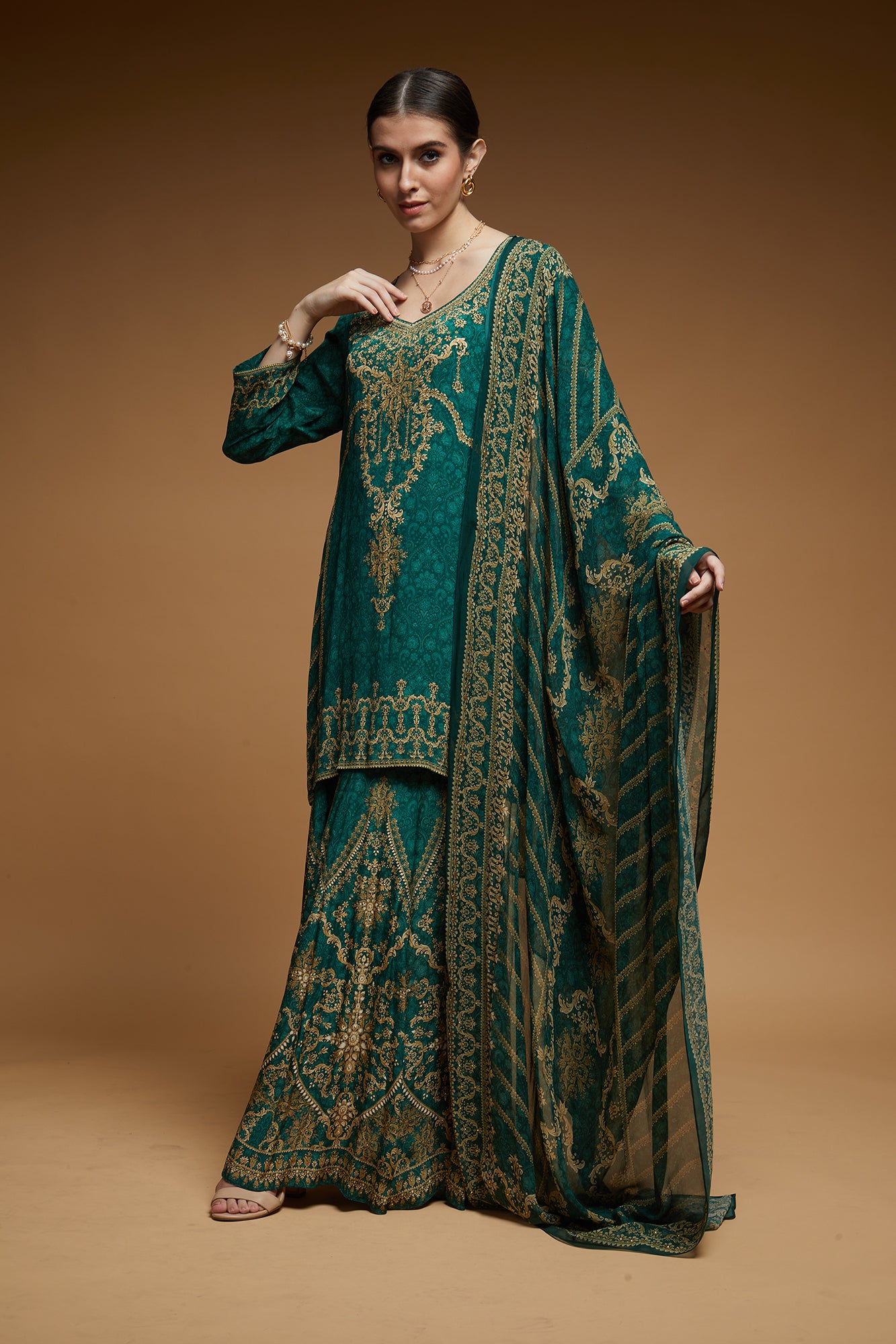 Teal Color Sharara