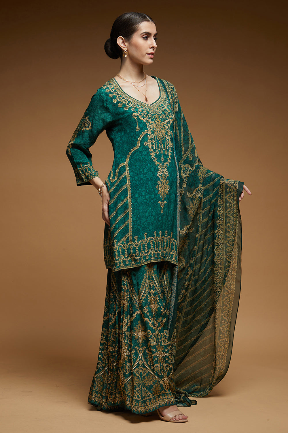 Teal Color Sharara