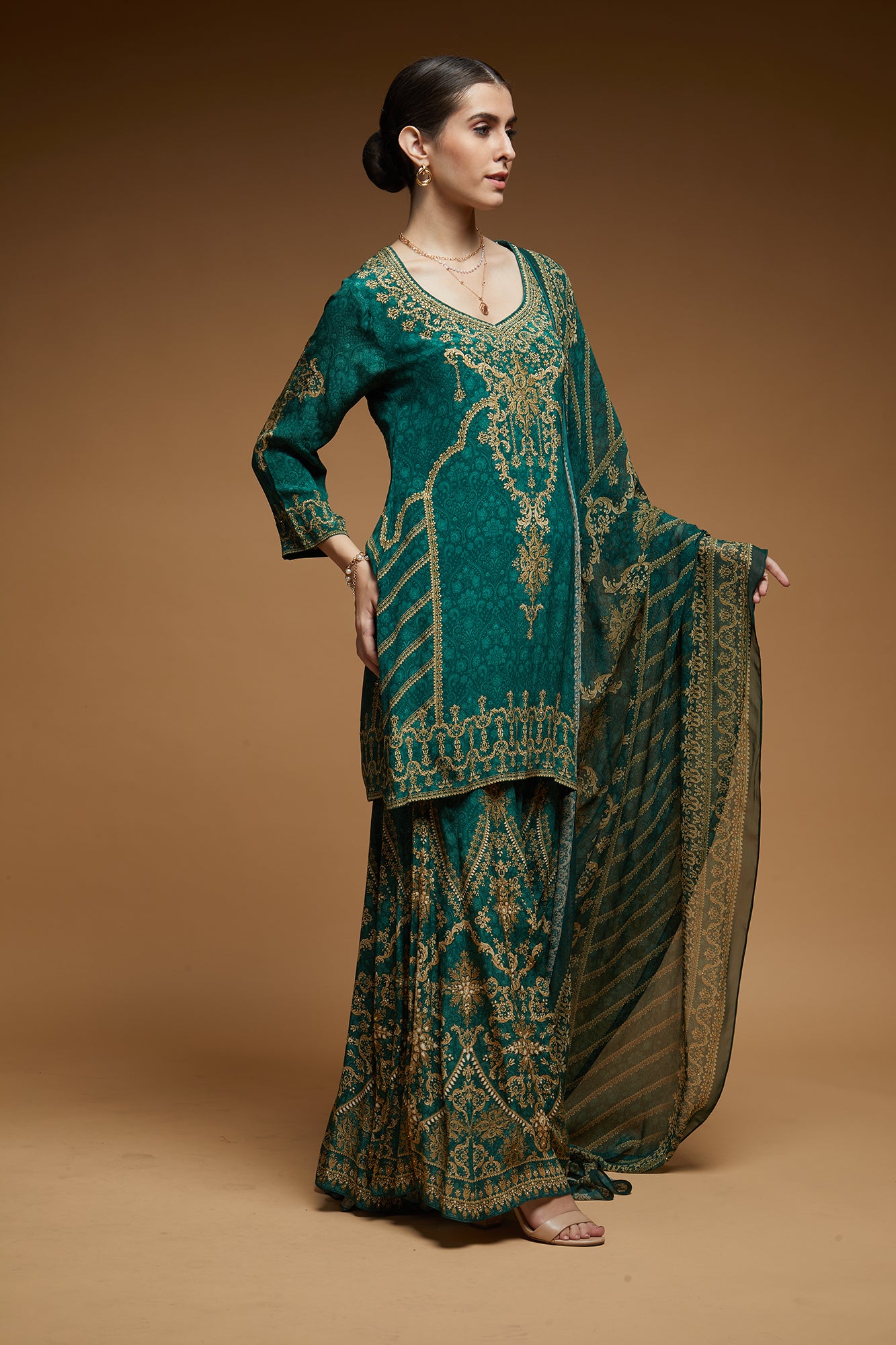 Teal Color Sharara