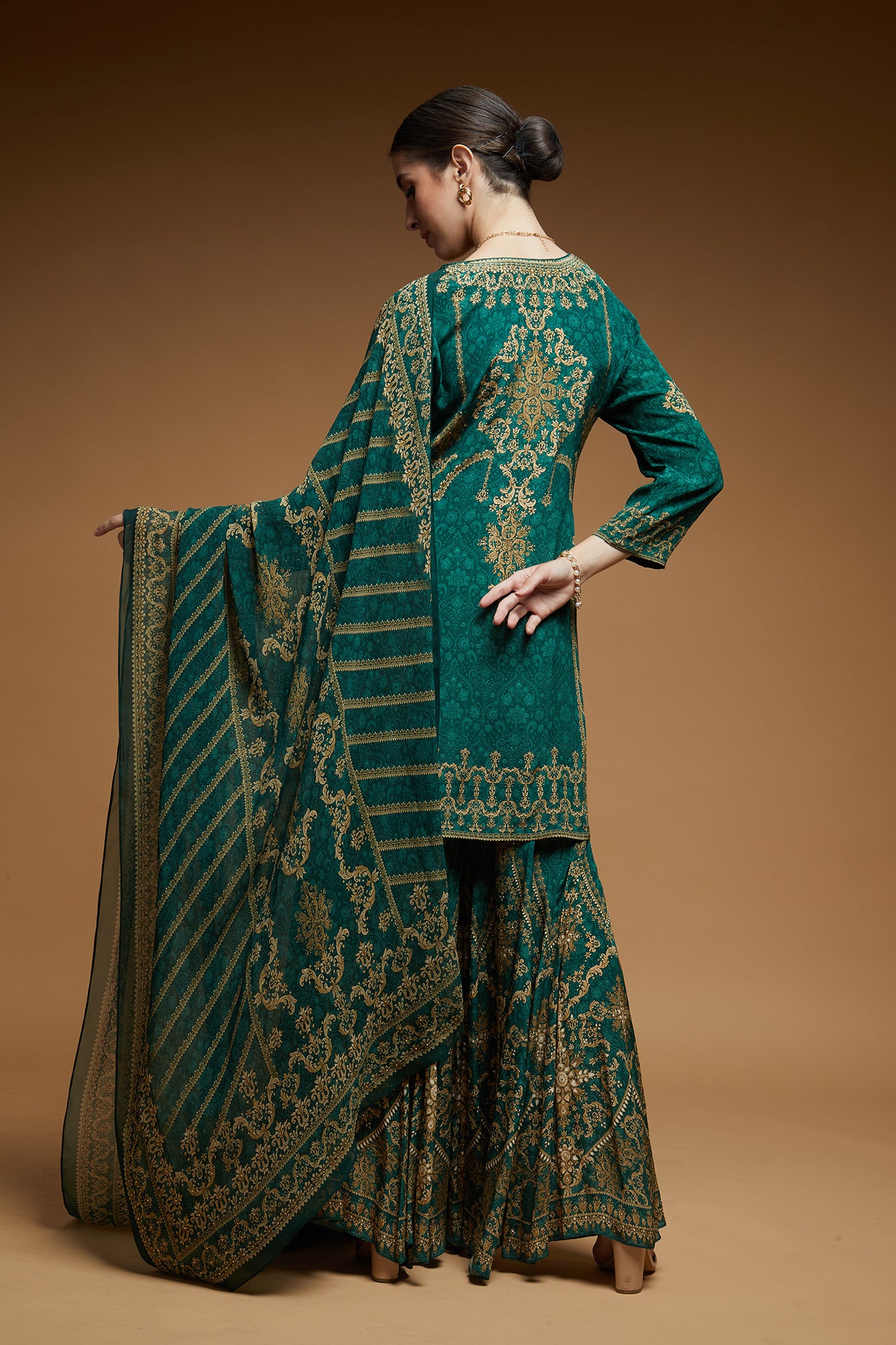 Teal Color Sharara