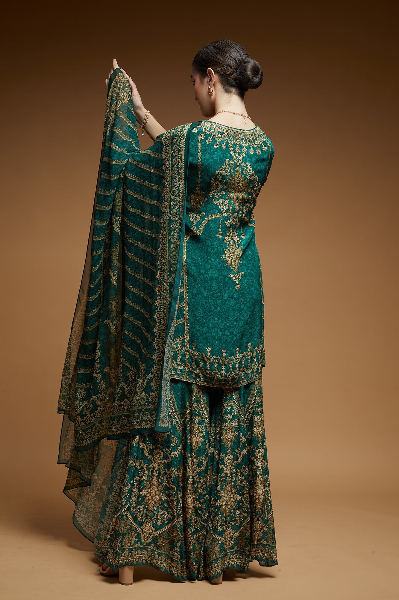 Teal Color Sharara