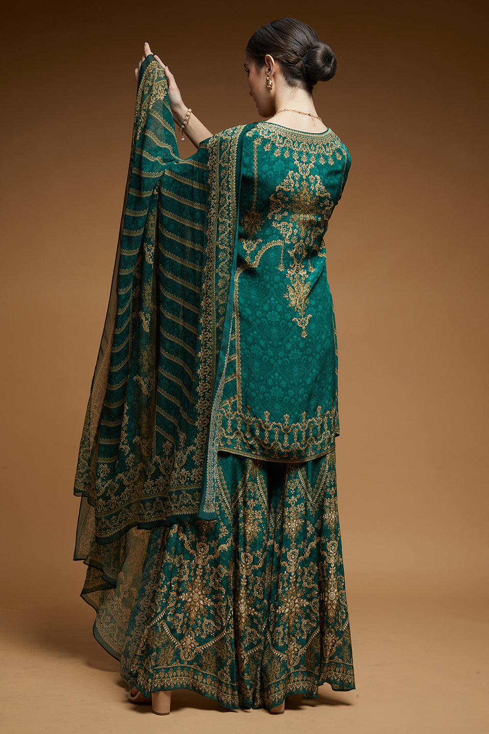 Teal Color Sharara