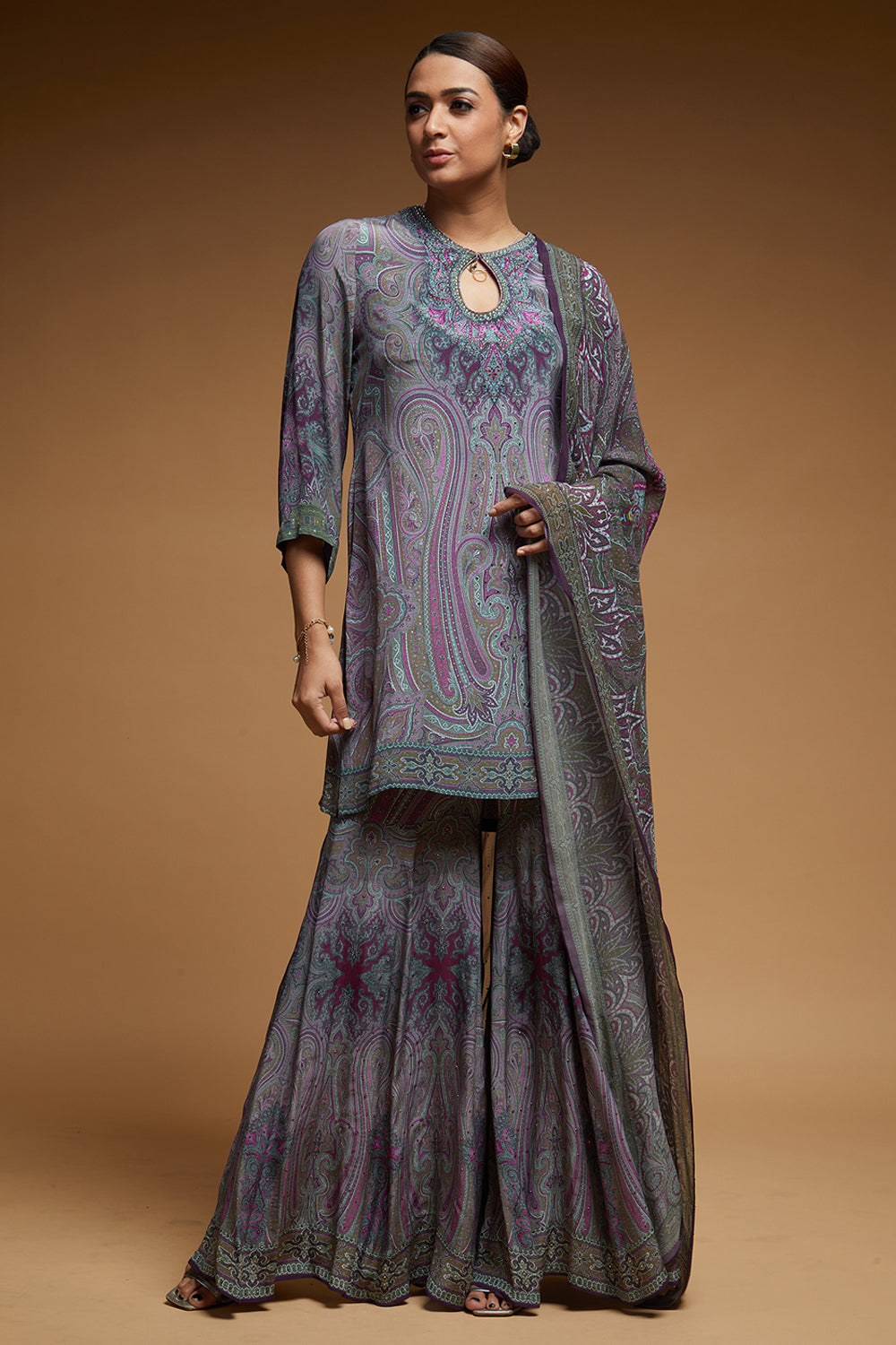 Purple Colour Sharara