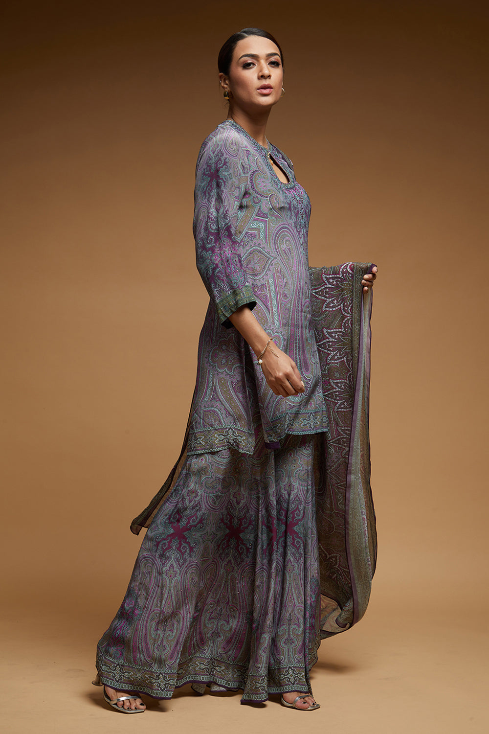 Purple Colour Sharara