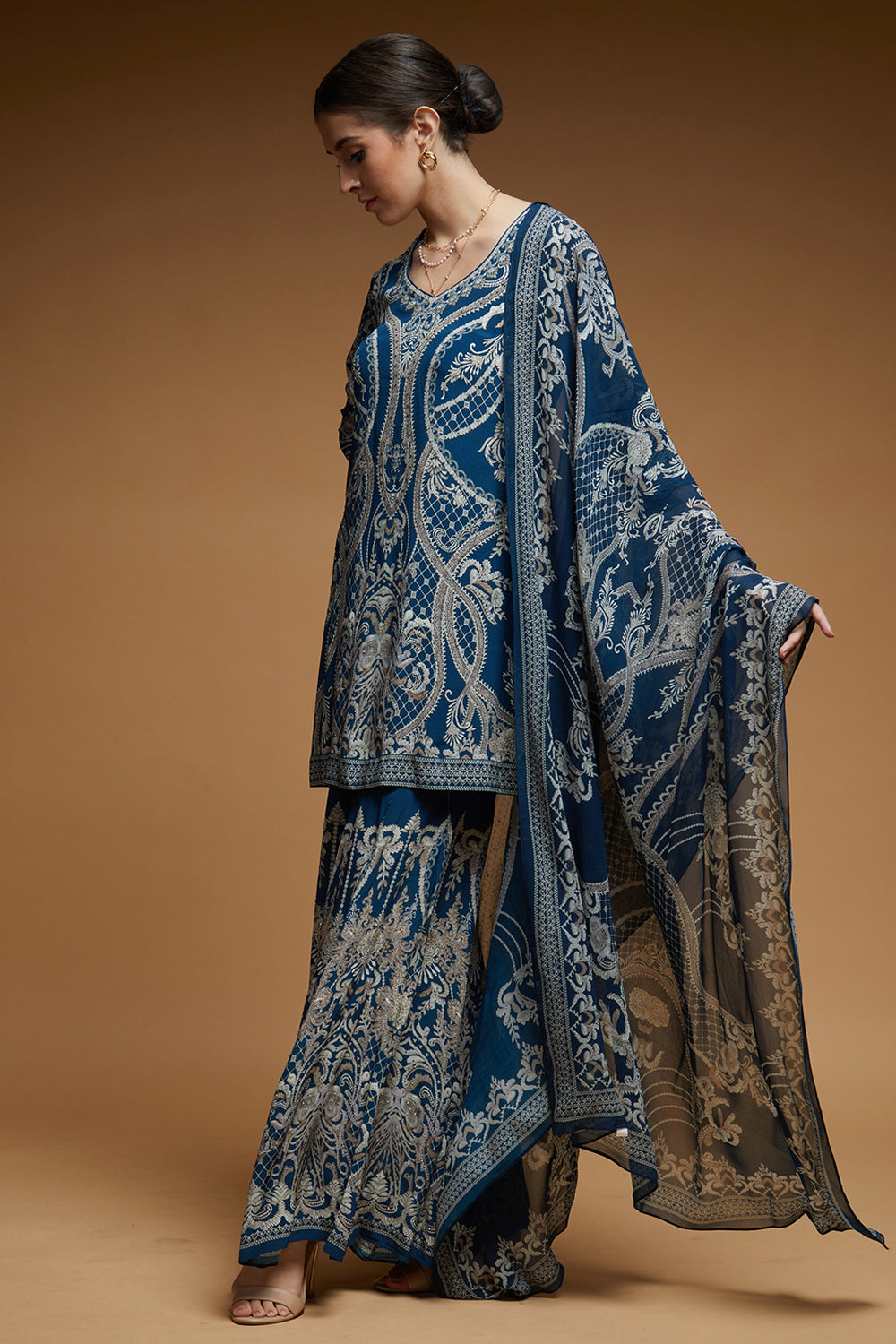 Blue Color Sharara