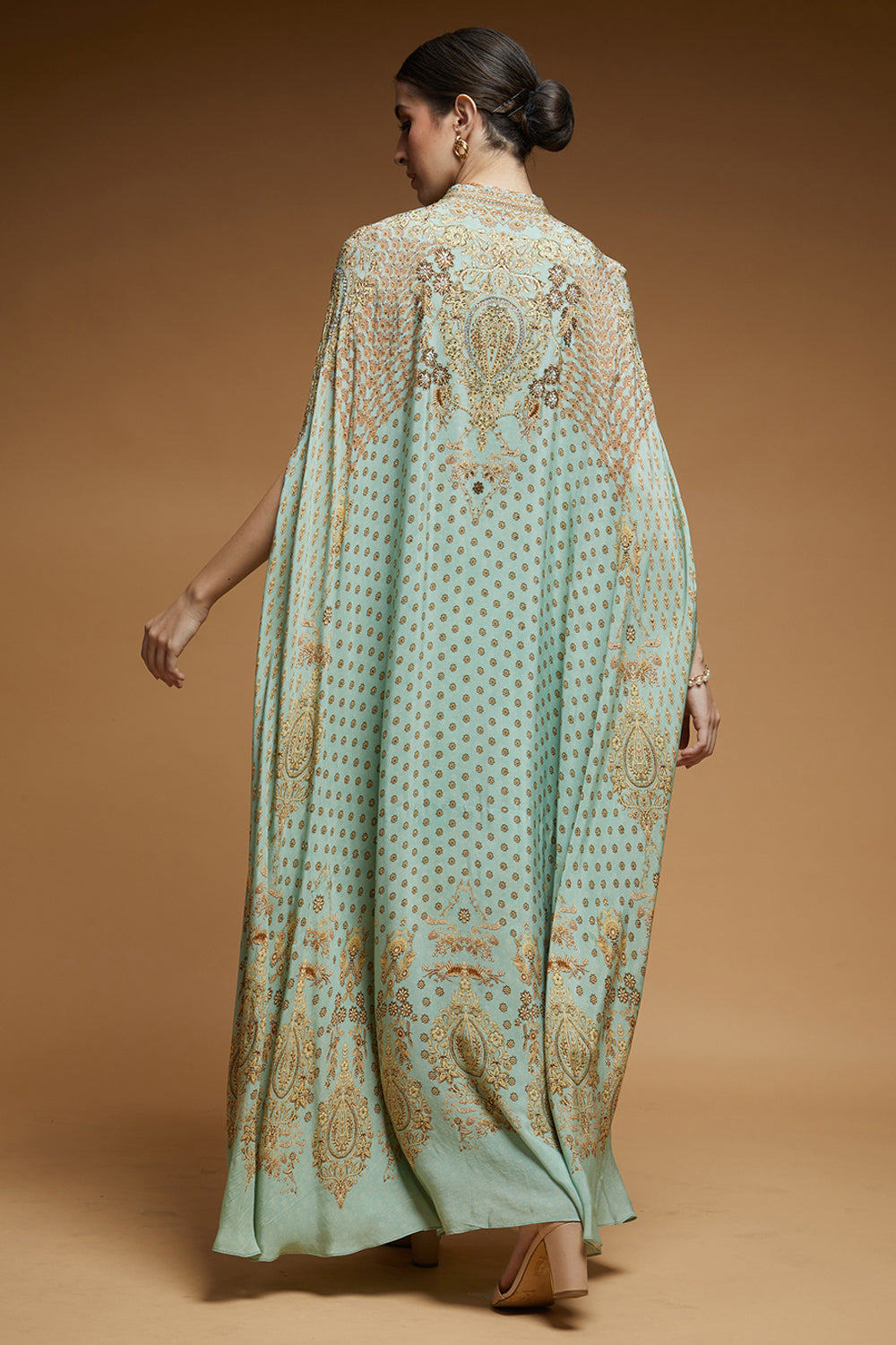 Daqiq Cape Kaftan Gown