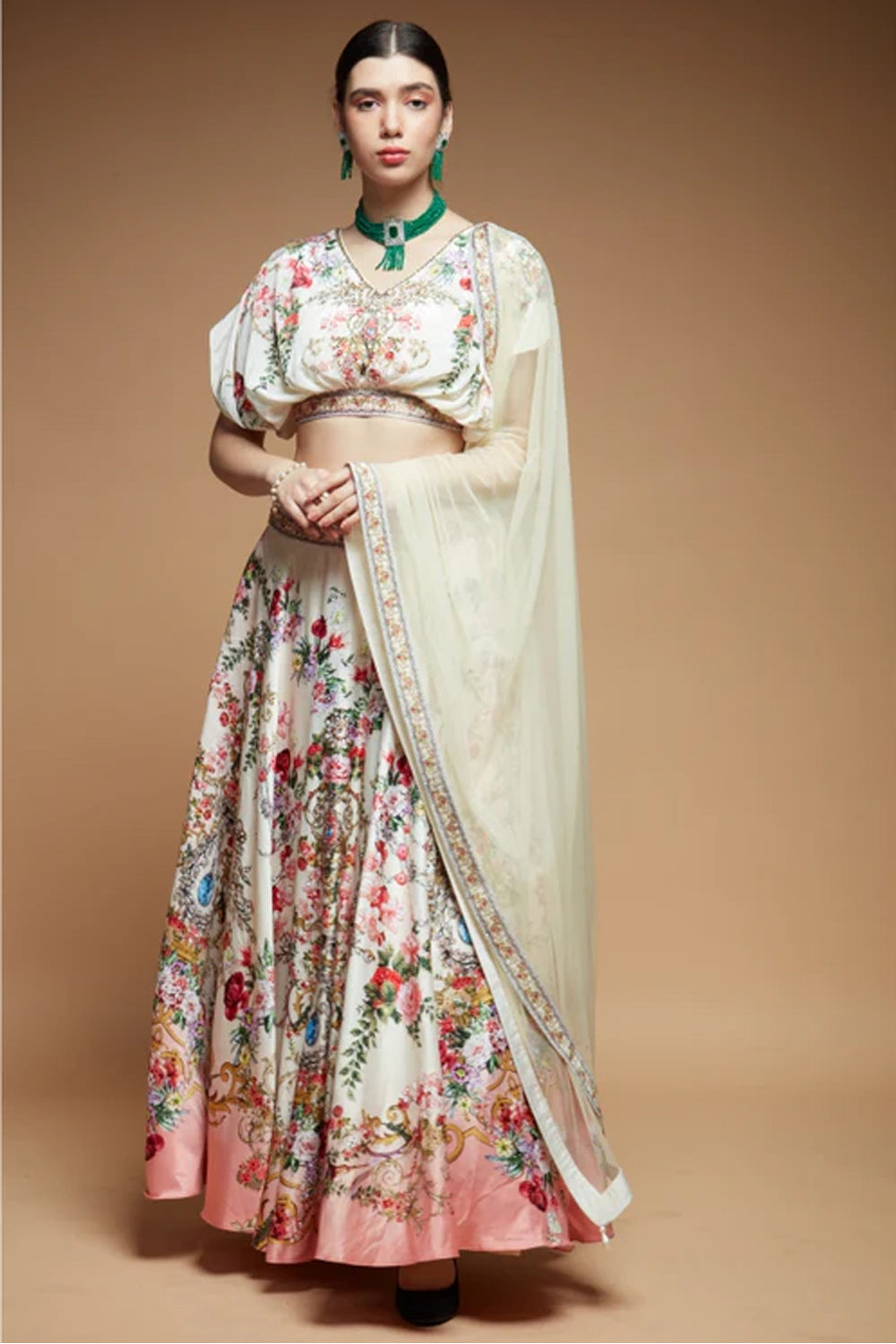 Beige Lehenga Set