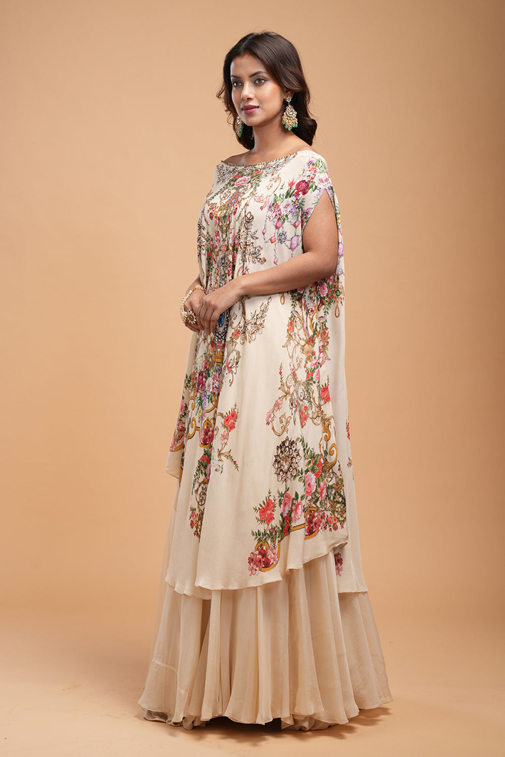 Beige Lehenga Set