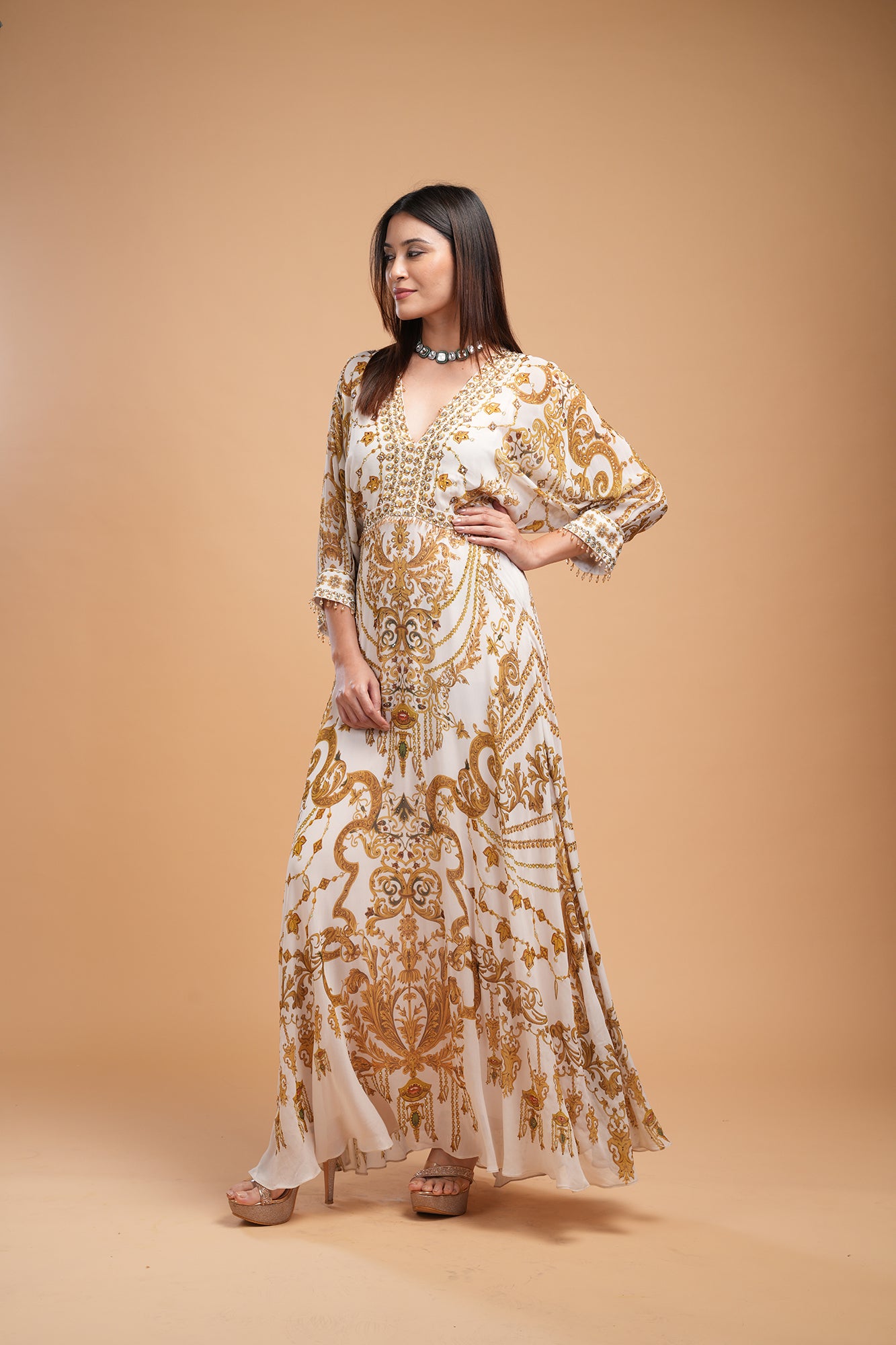 Beige Color Kaftan