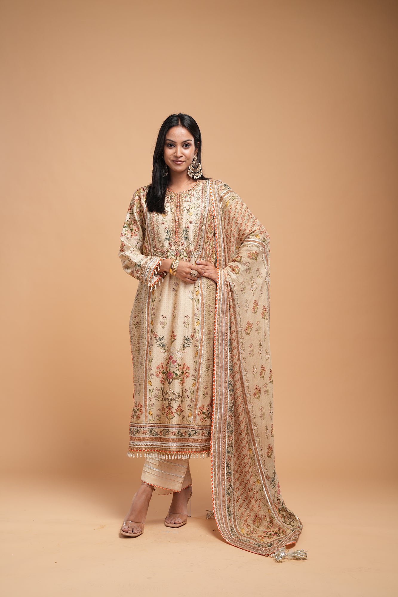 Beige Color Kurta Set