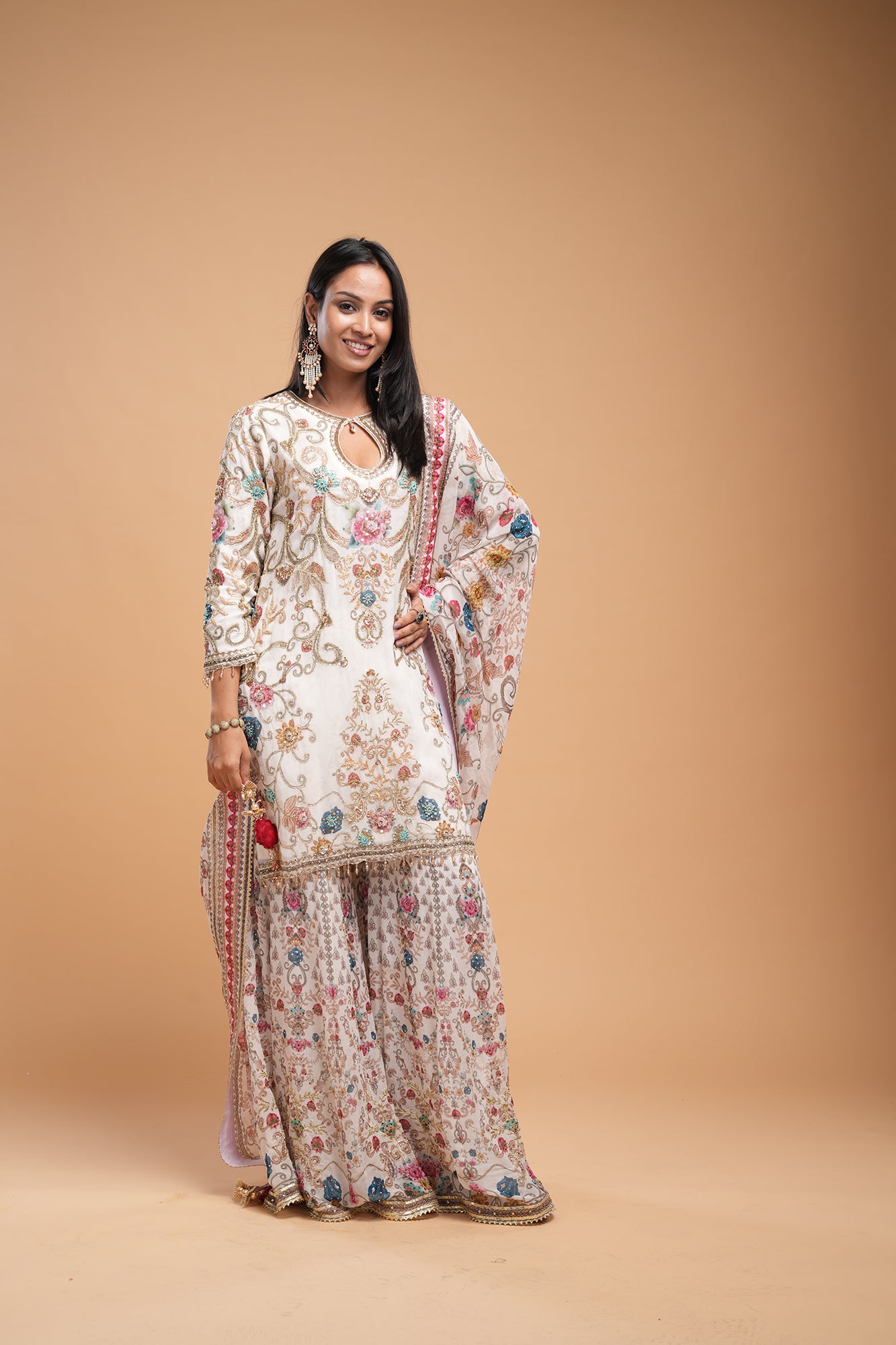 Ivory Color Sharara