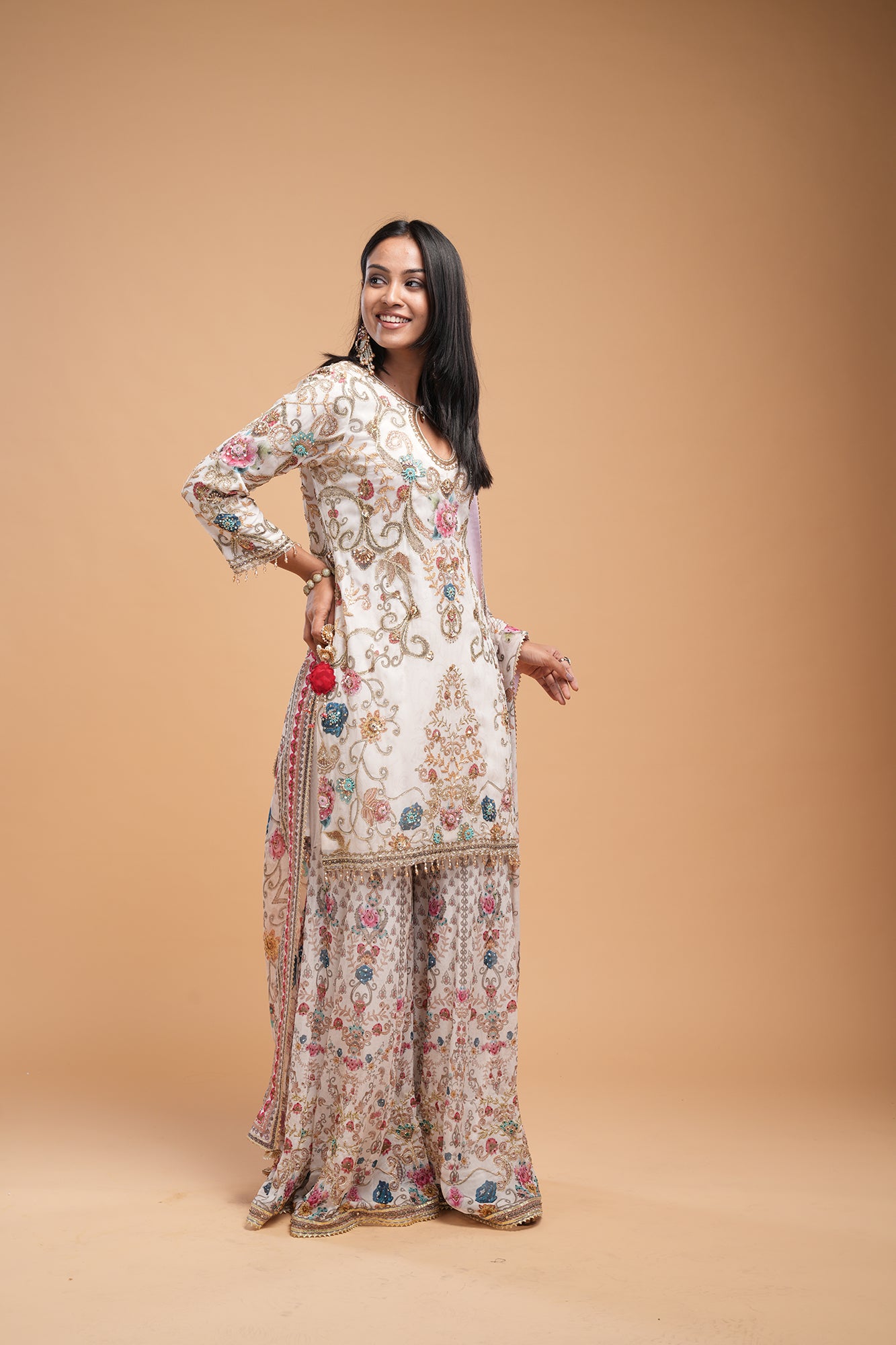 Ivory Color Sharara