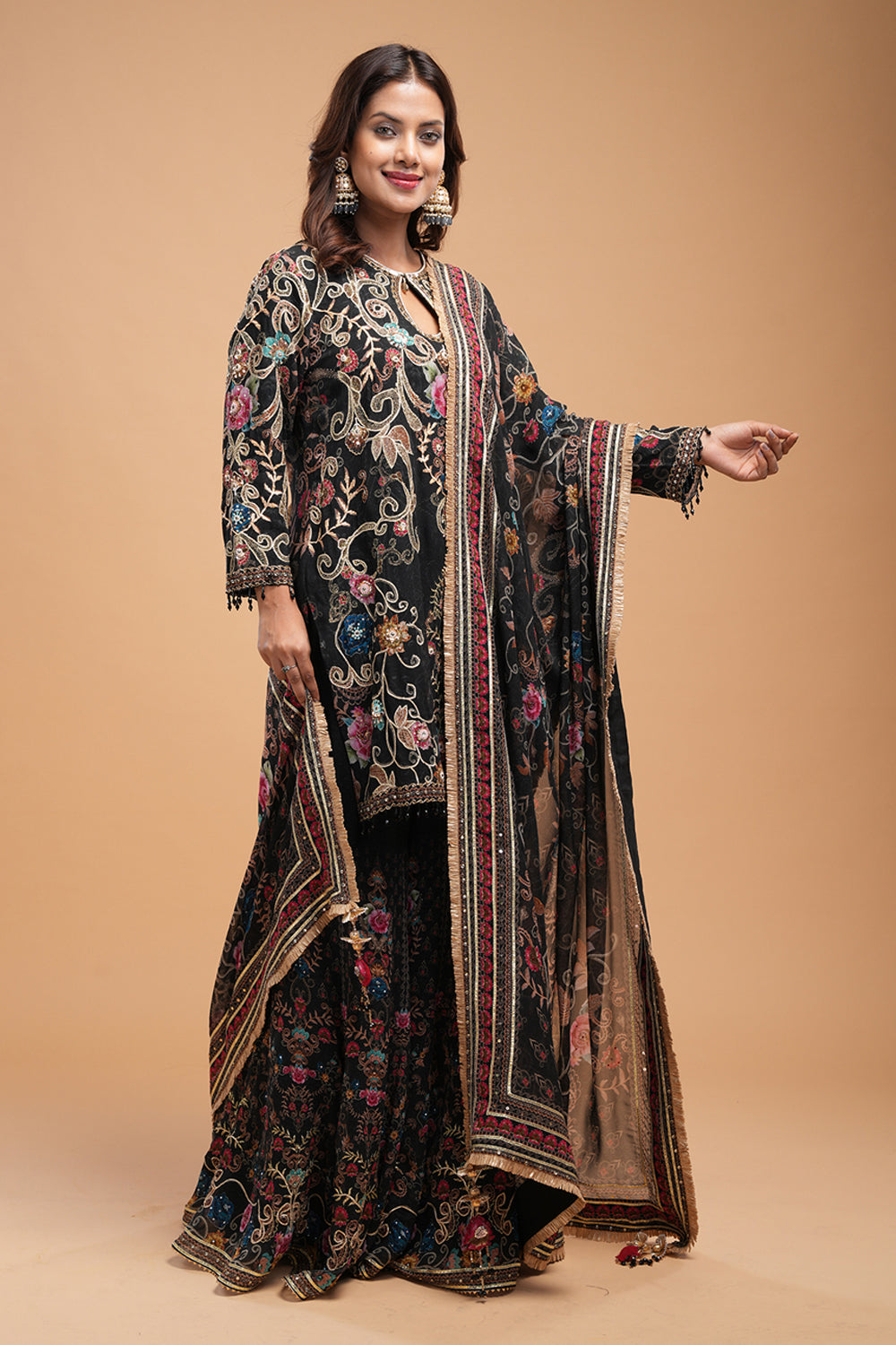 Black Sharara Set