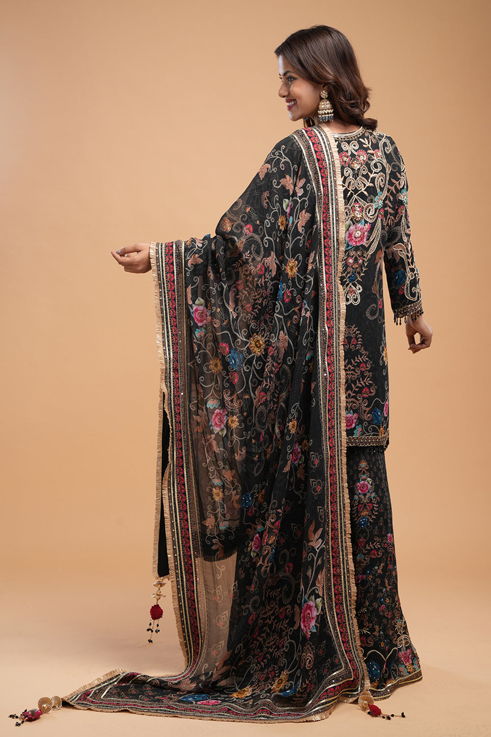 Black Sharara Set