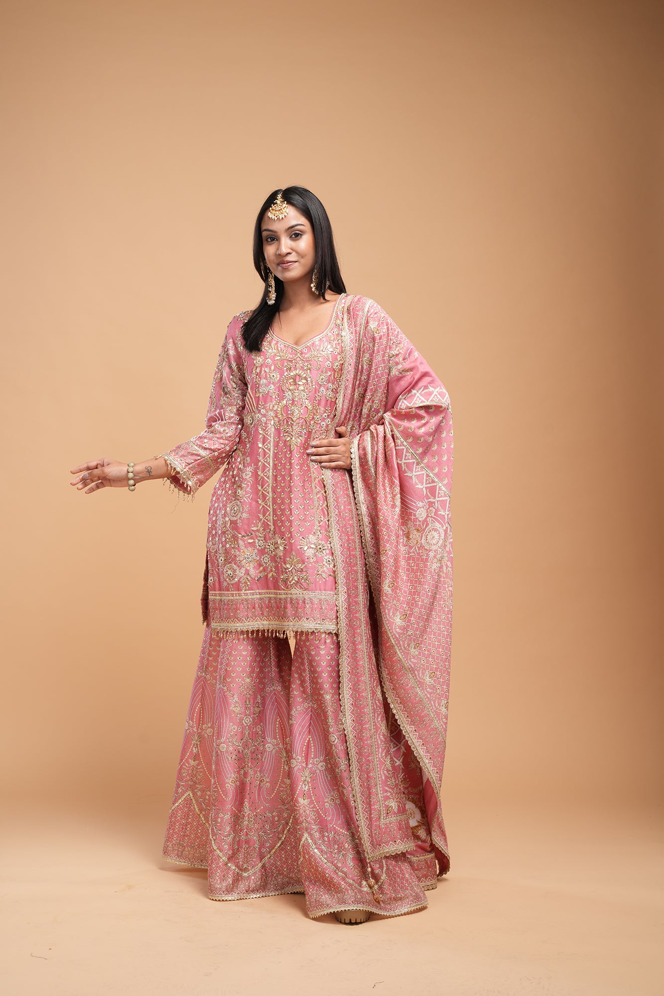 Pale Pink Color Sharara