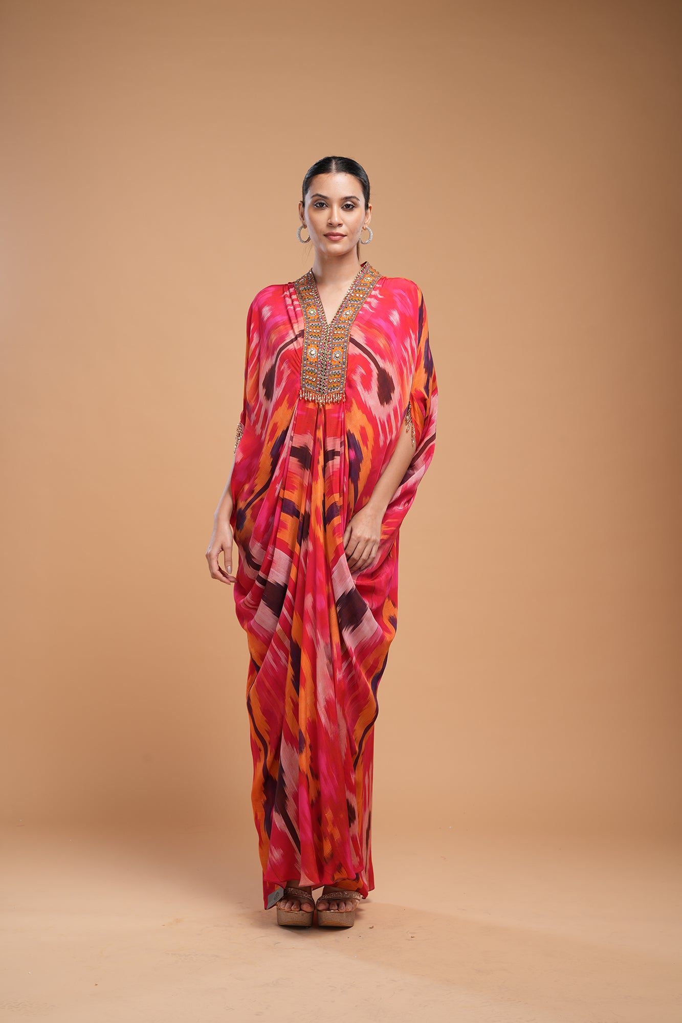 Fuchsia Color Kaftan