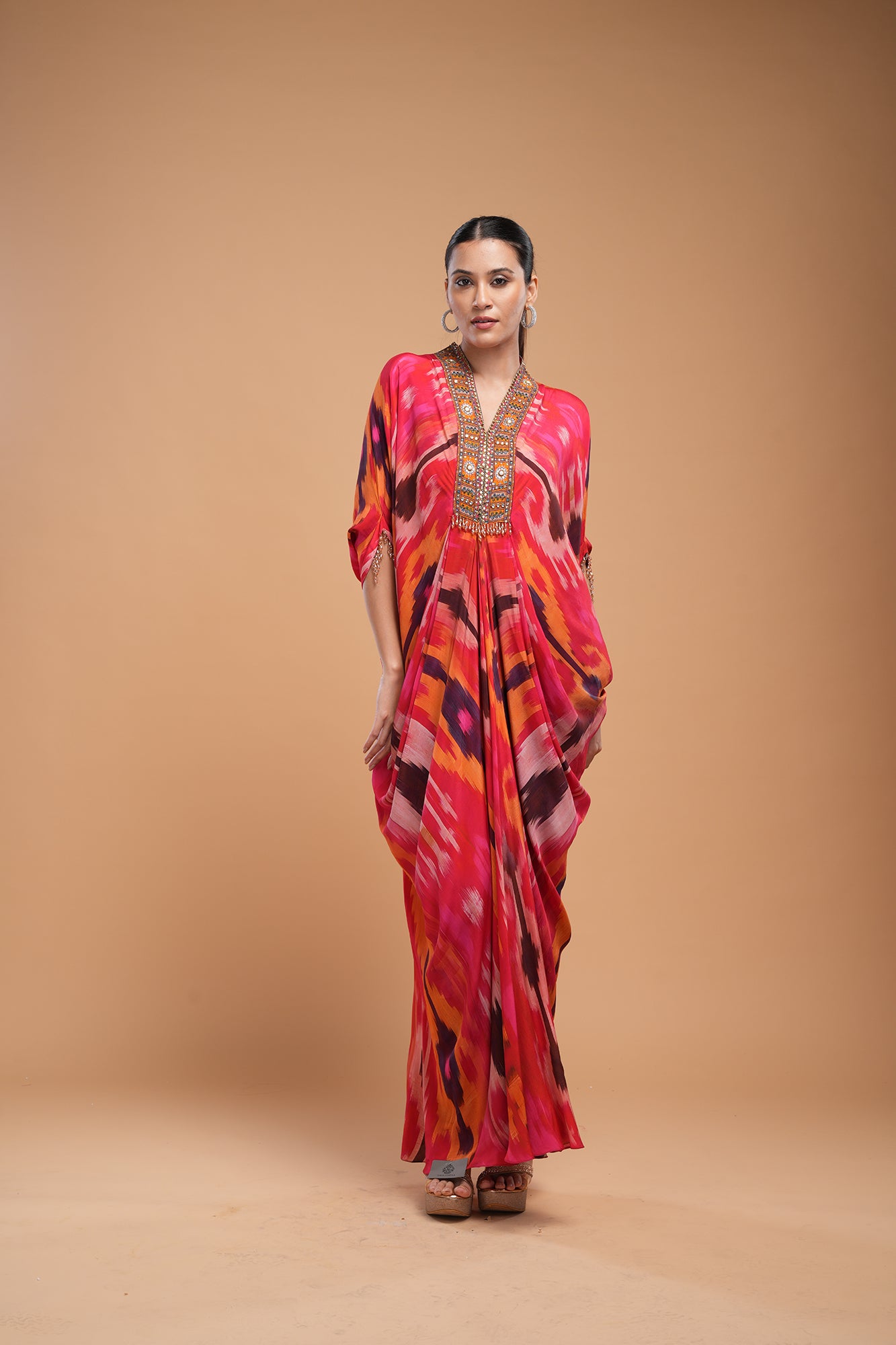 Fuchsia Color Kaftan