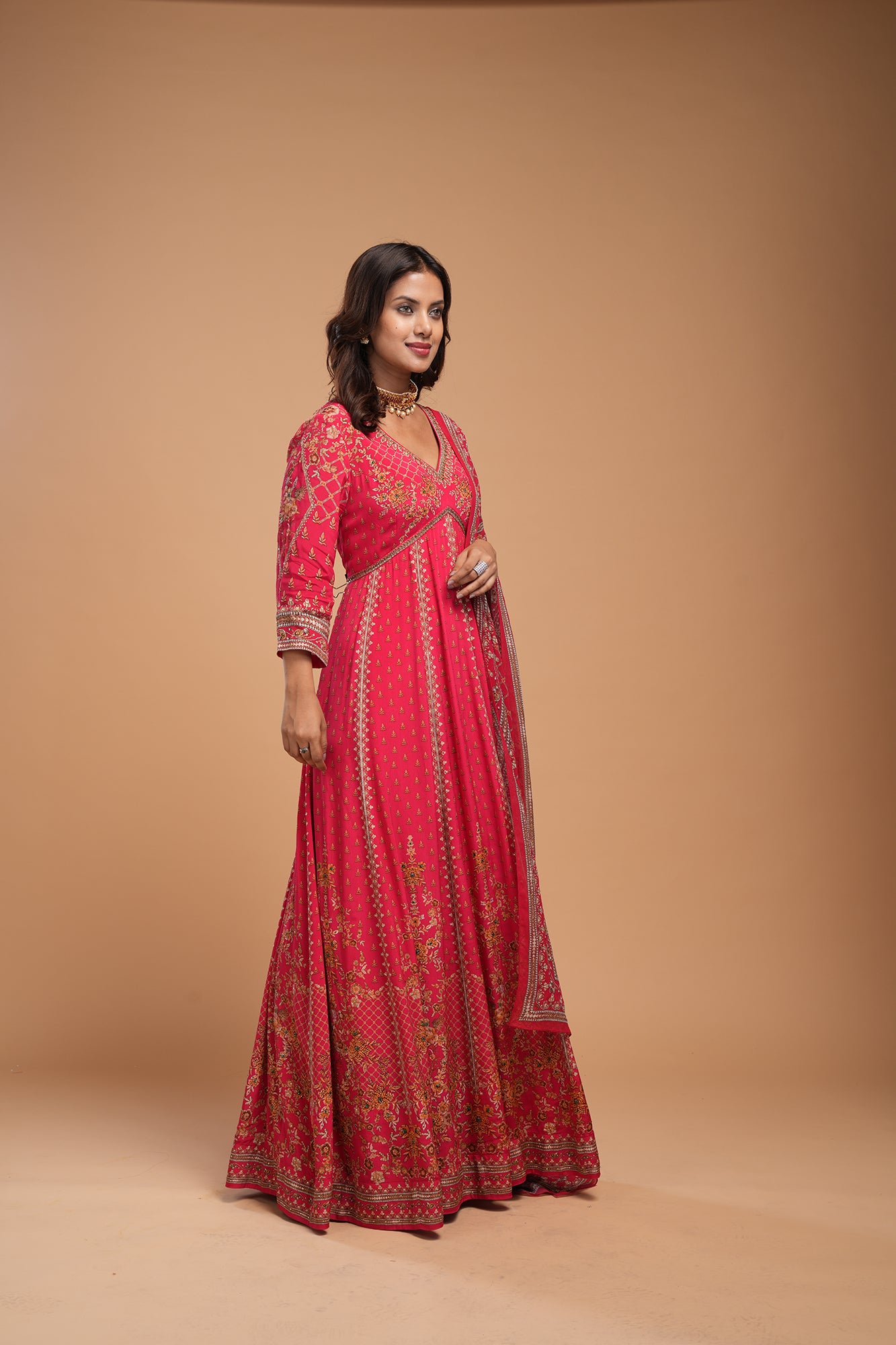 Red Color Anarkali Suit Set