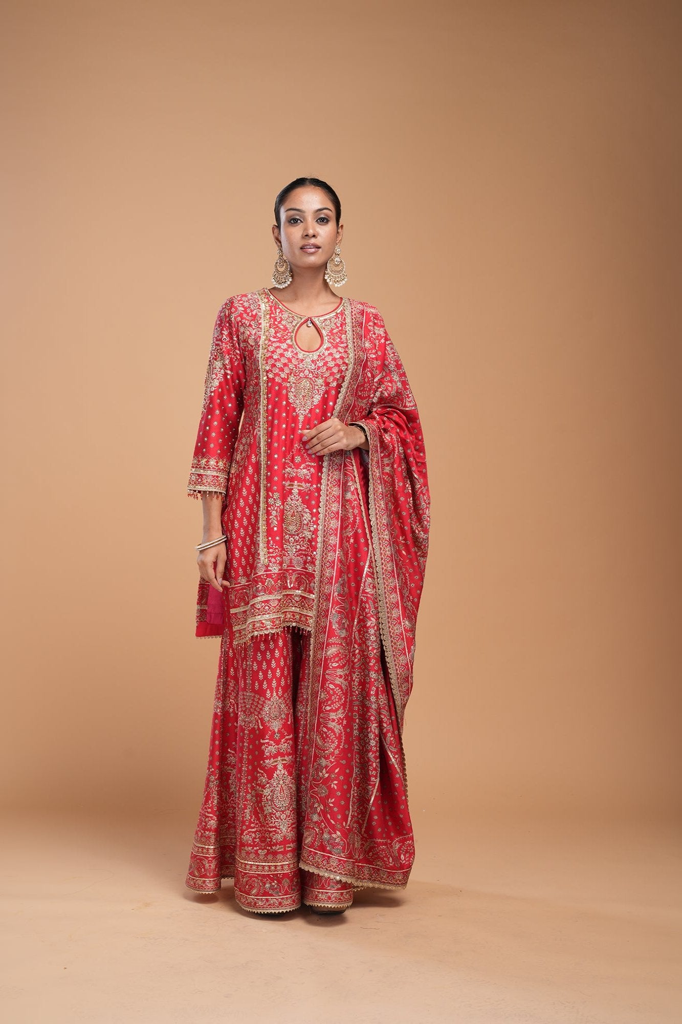 Red Color Sharara