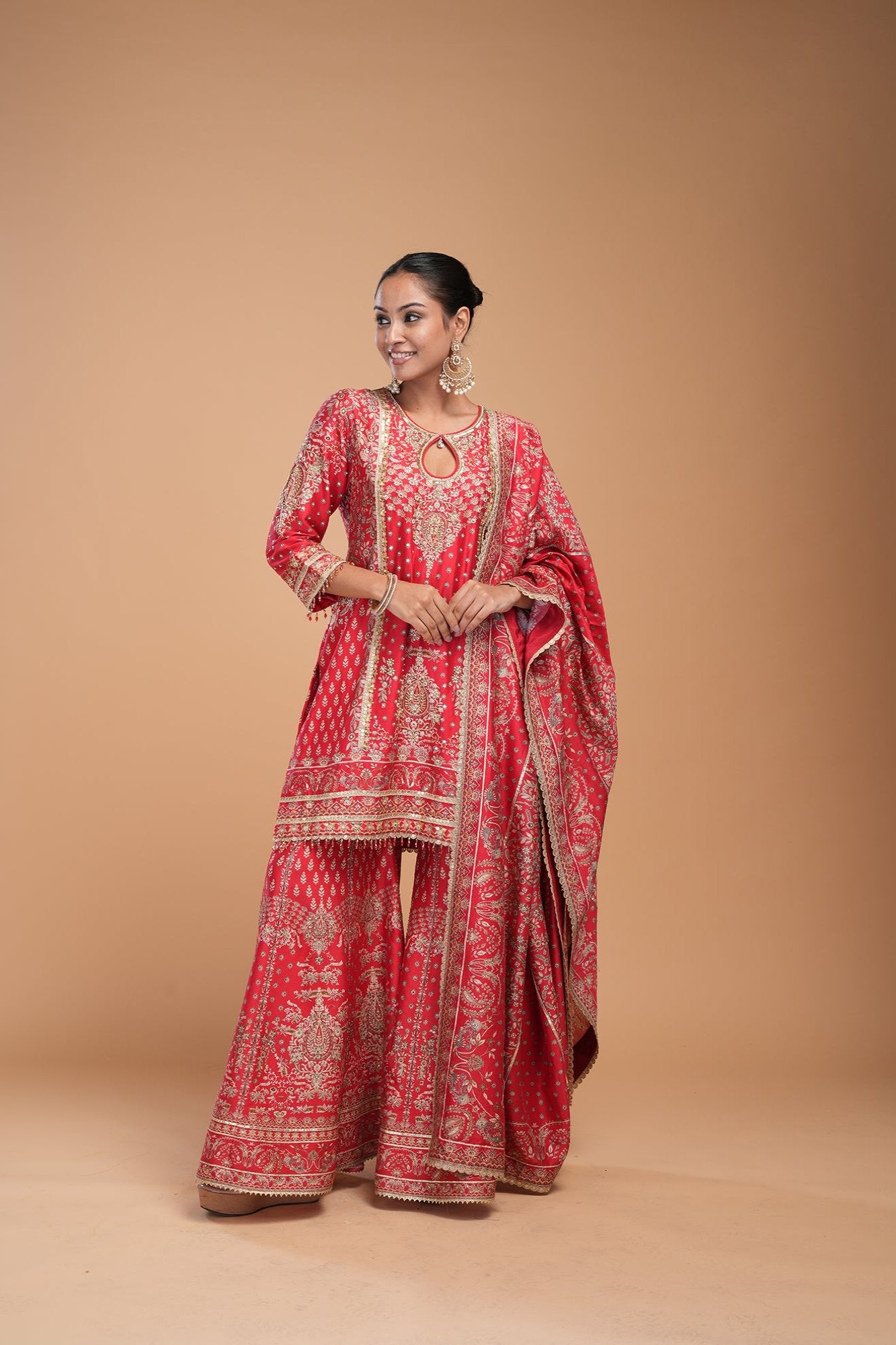 Red Color Sharara