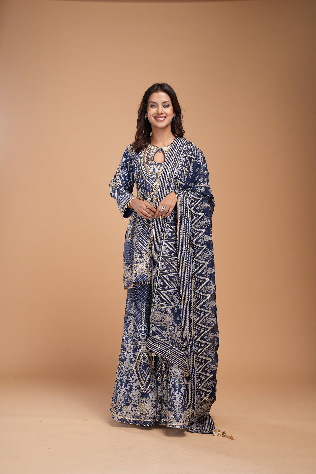 Navy Blue Color Sharara