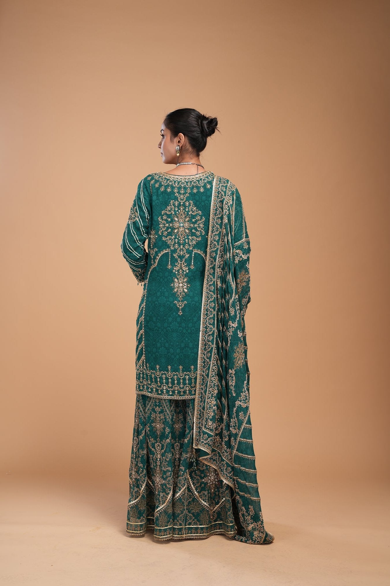 Teal Color Sharara