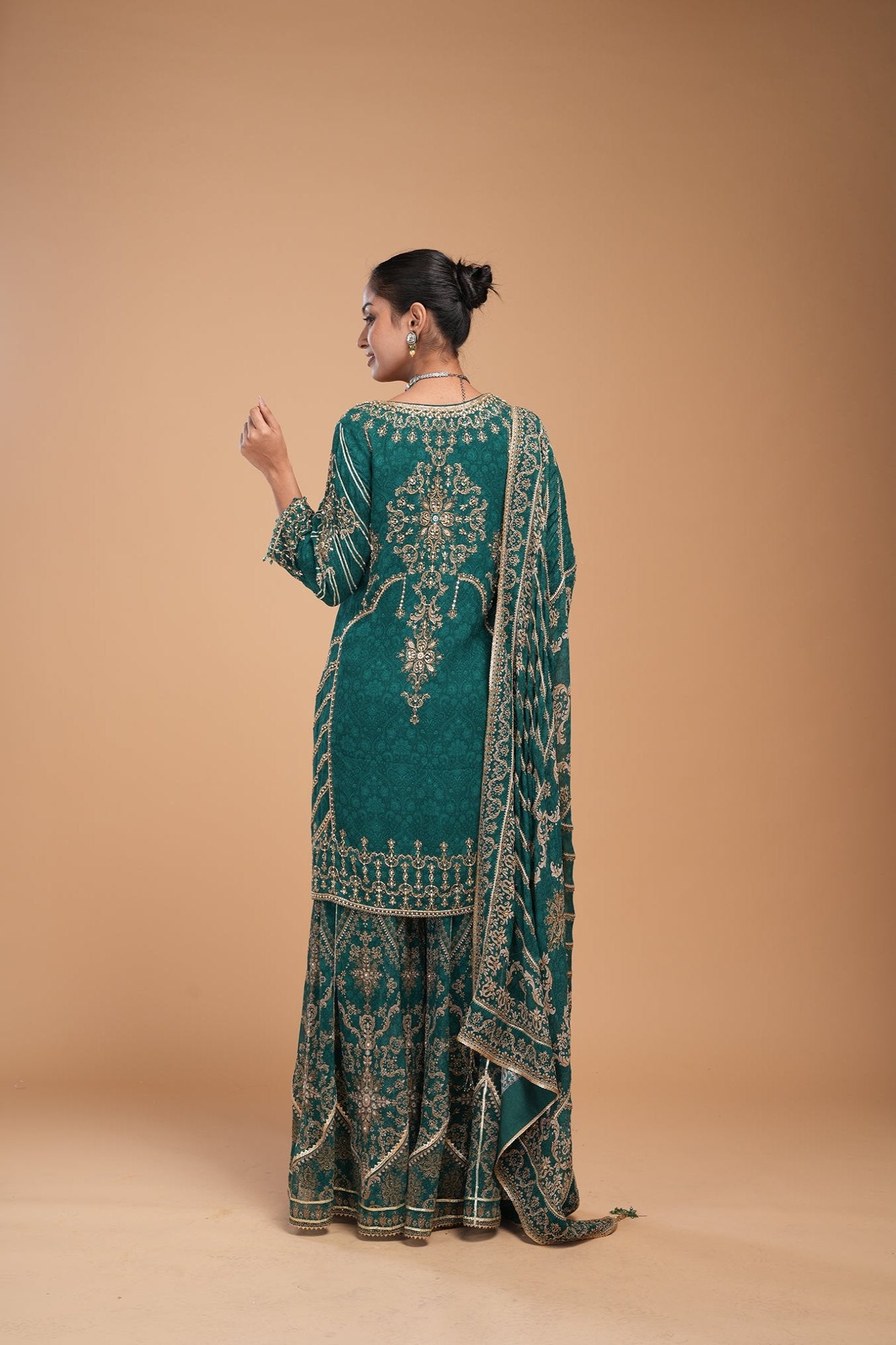 Teal Color Sharara