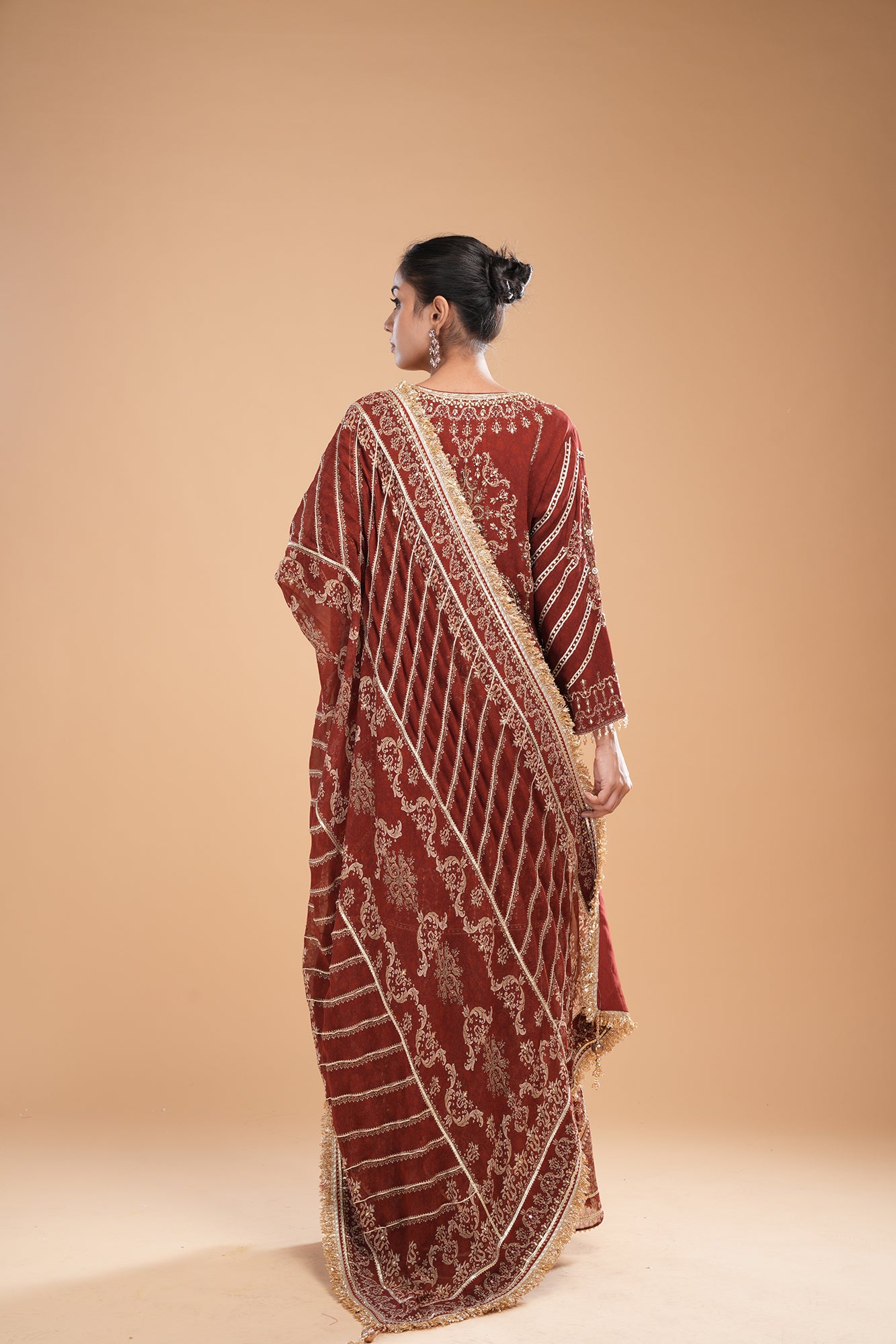 Maroon Color Sharara